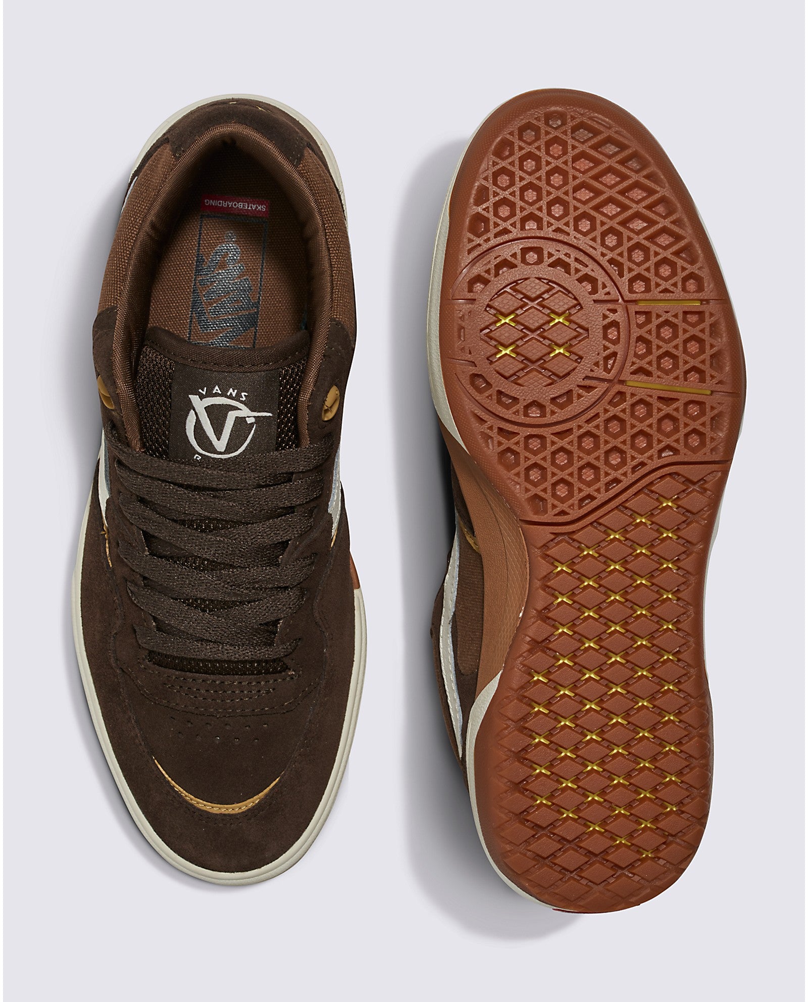 Chocolate Brown Rowan 2 Vans Skate Shoe Top/Bottom