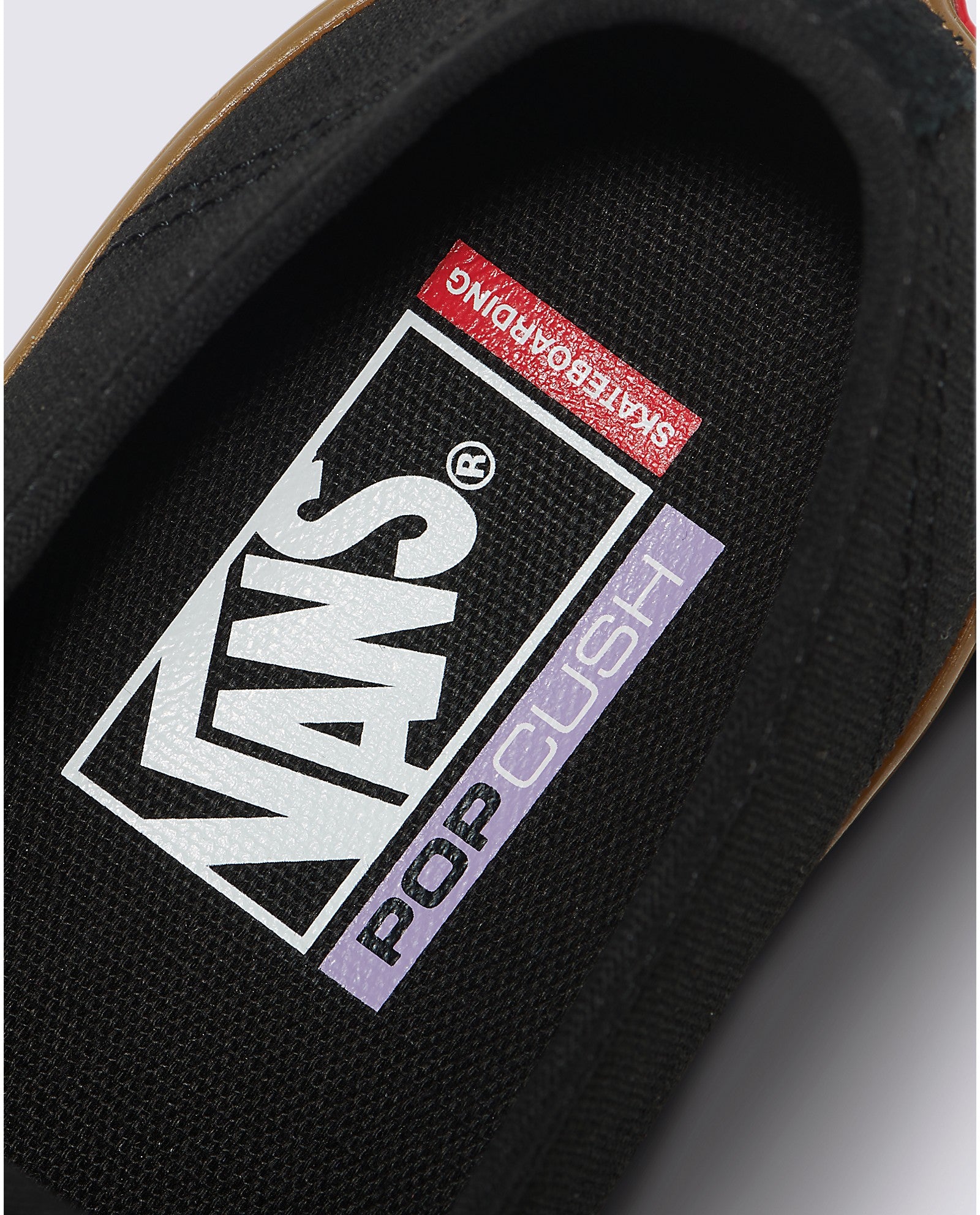 Black/Gum Vans Skate Authentic Skate Shoe Detail