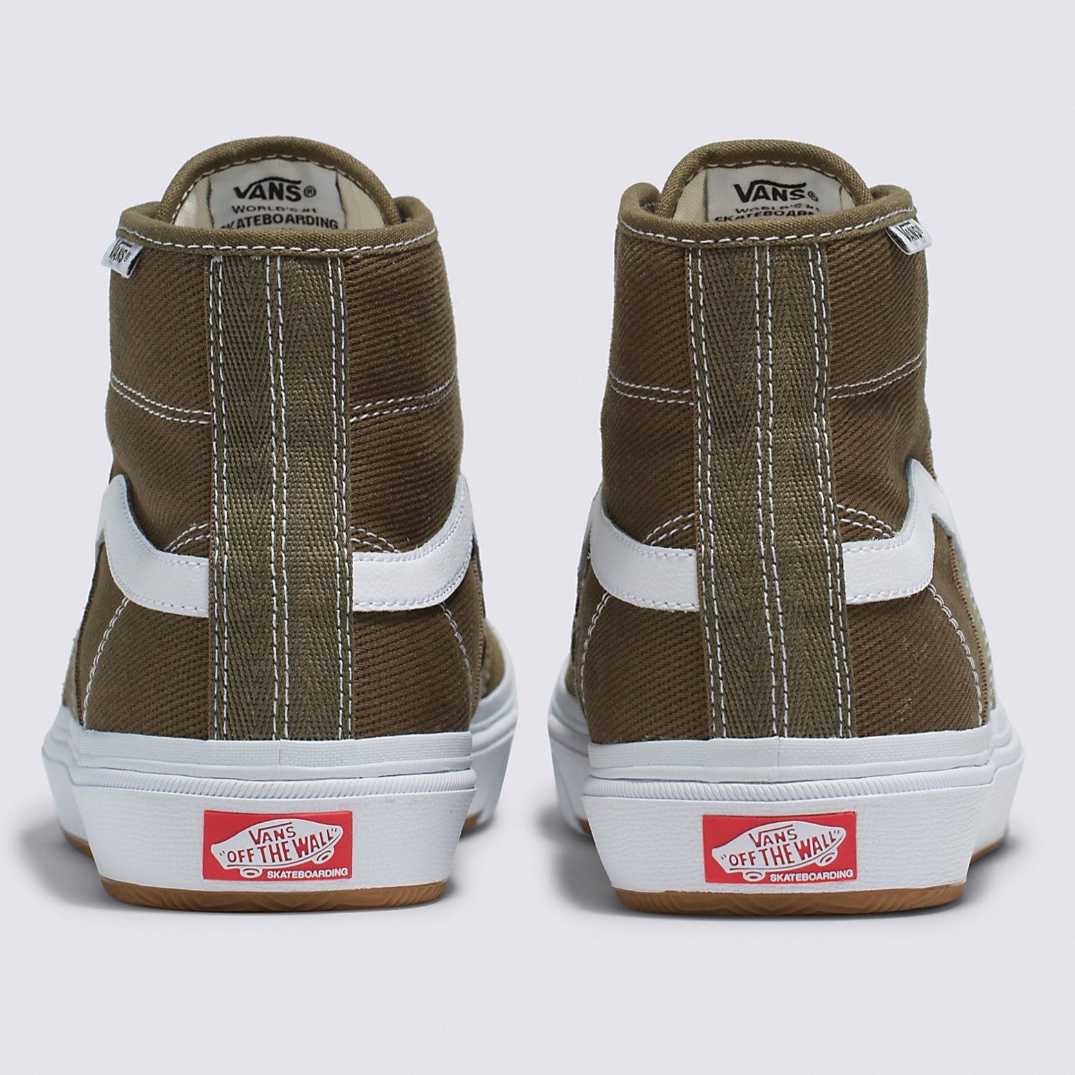 Dark Olive Crockett High Vans Skate Shoe Back