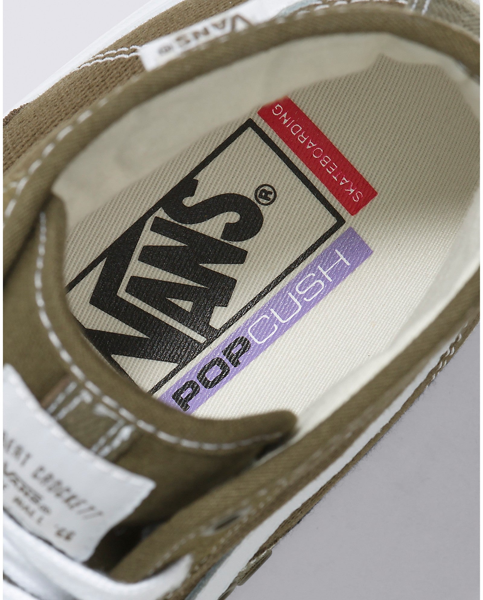 Dark Olive Crockett High Vans Skate Shoe Detail