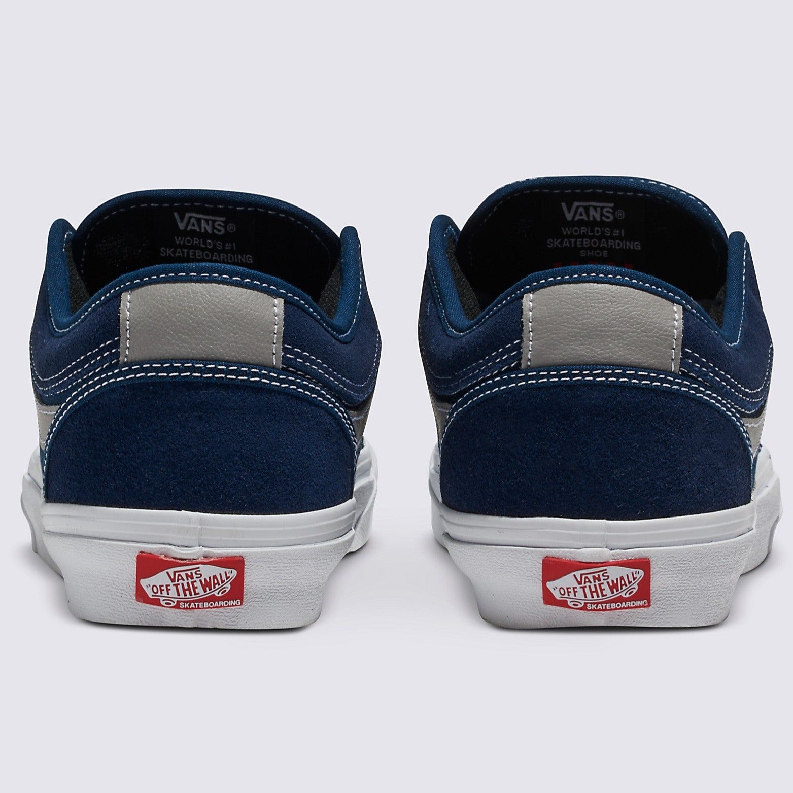 Navy/Grey Chukka Low Sidestripe Vans Skate Shoe Back