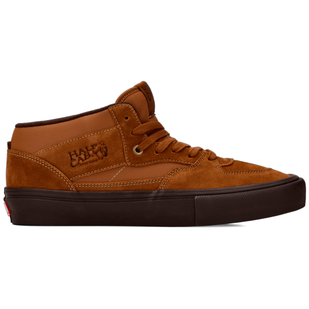 Golden Brown Vans Skate Half Cab show with a dark brown sole