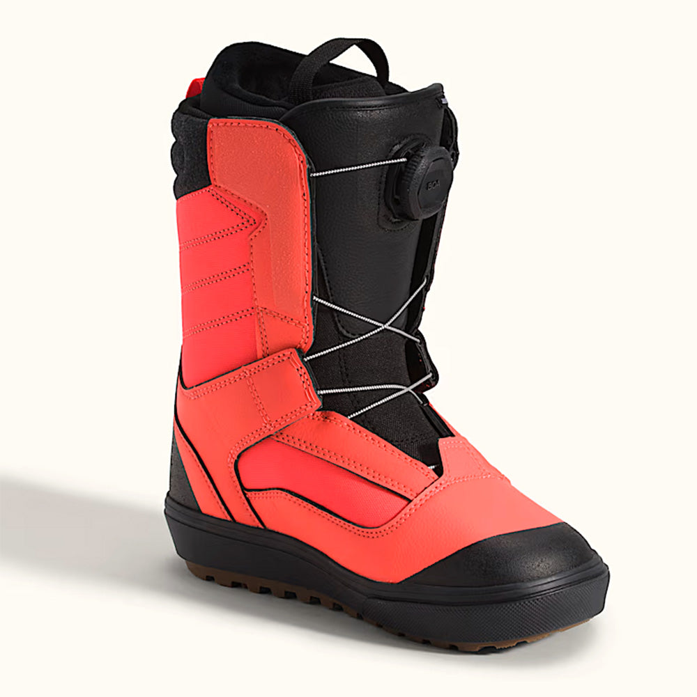 Orange Vans Juvie OG kids snowboard boot without laces