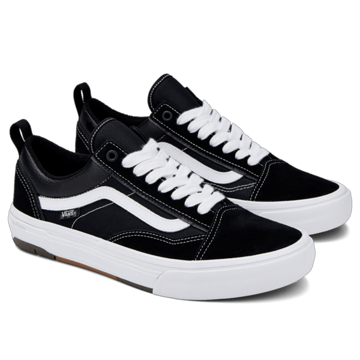 pair of blac kand white Vans Old Skool Wafflecup