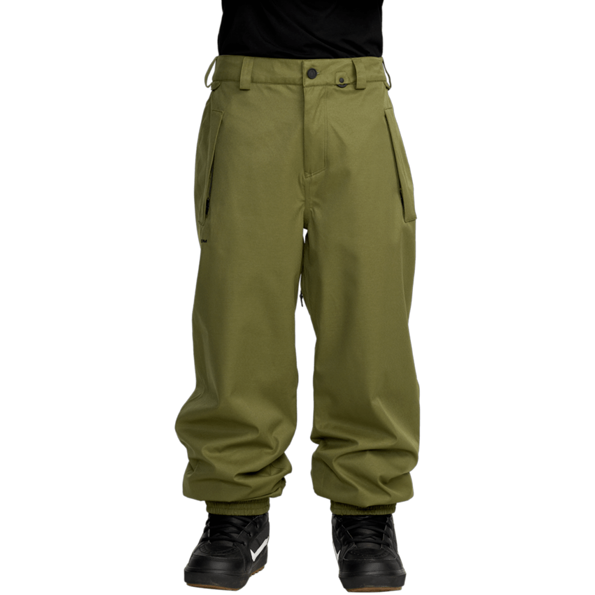 Dark Olive Green Volcom Arthur Longo signature snowboard pant with a loose fit