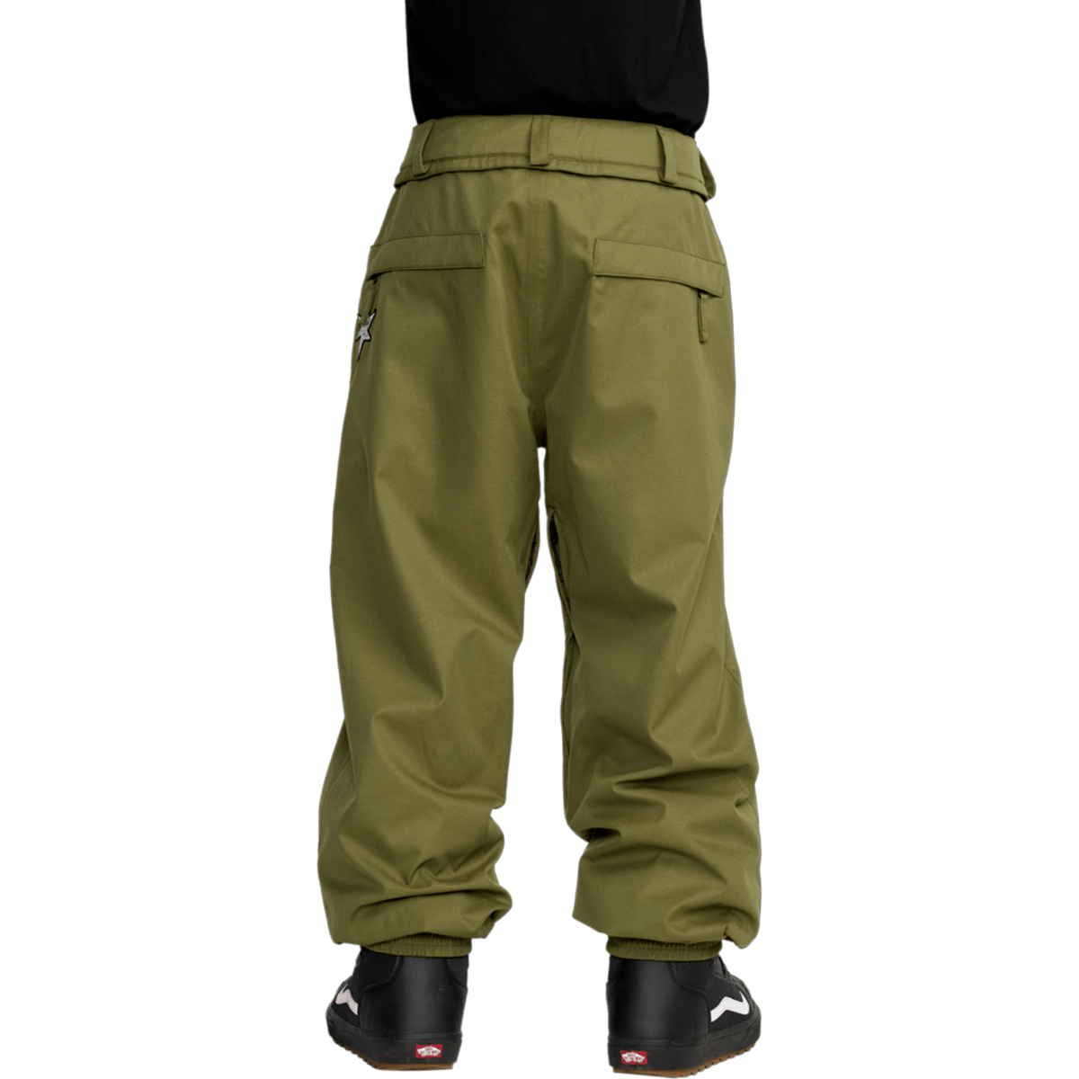 Dark Olive Green Volcom Arthur Longo signature snowboard pant with a loose fit