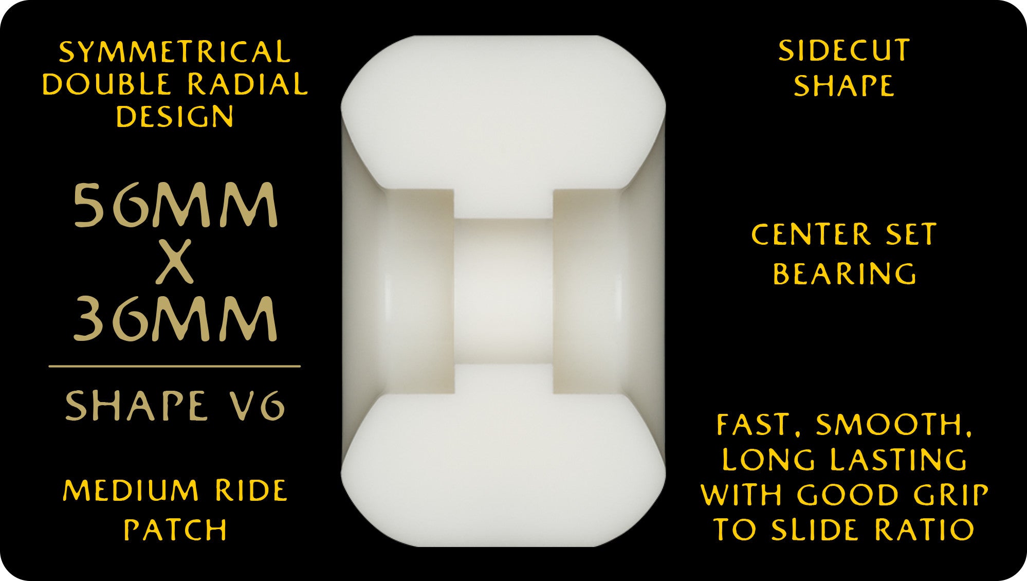 Powell V6 Dragon Wheel side view with specs