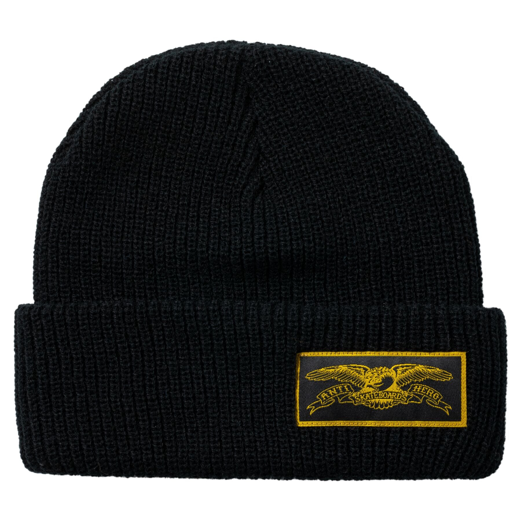 Antihero Stock Eagle Label Cuff Beanie - Black