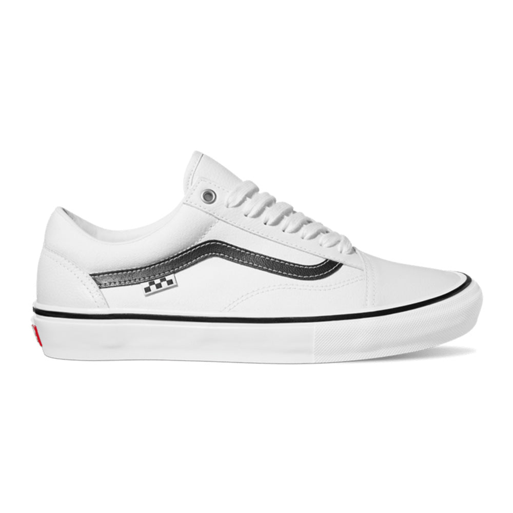 Vans Skate Old Skool Leather Skateboard Shoe White/White