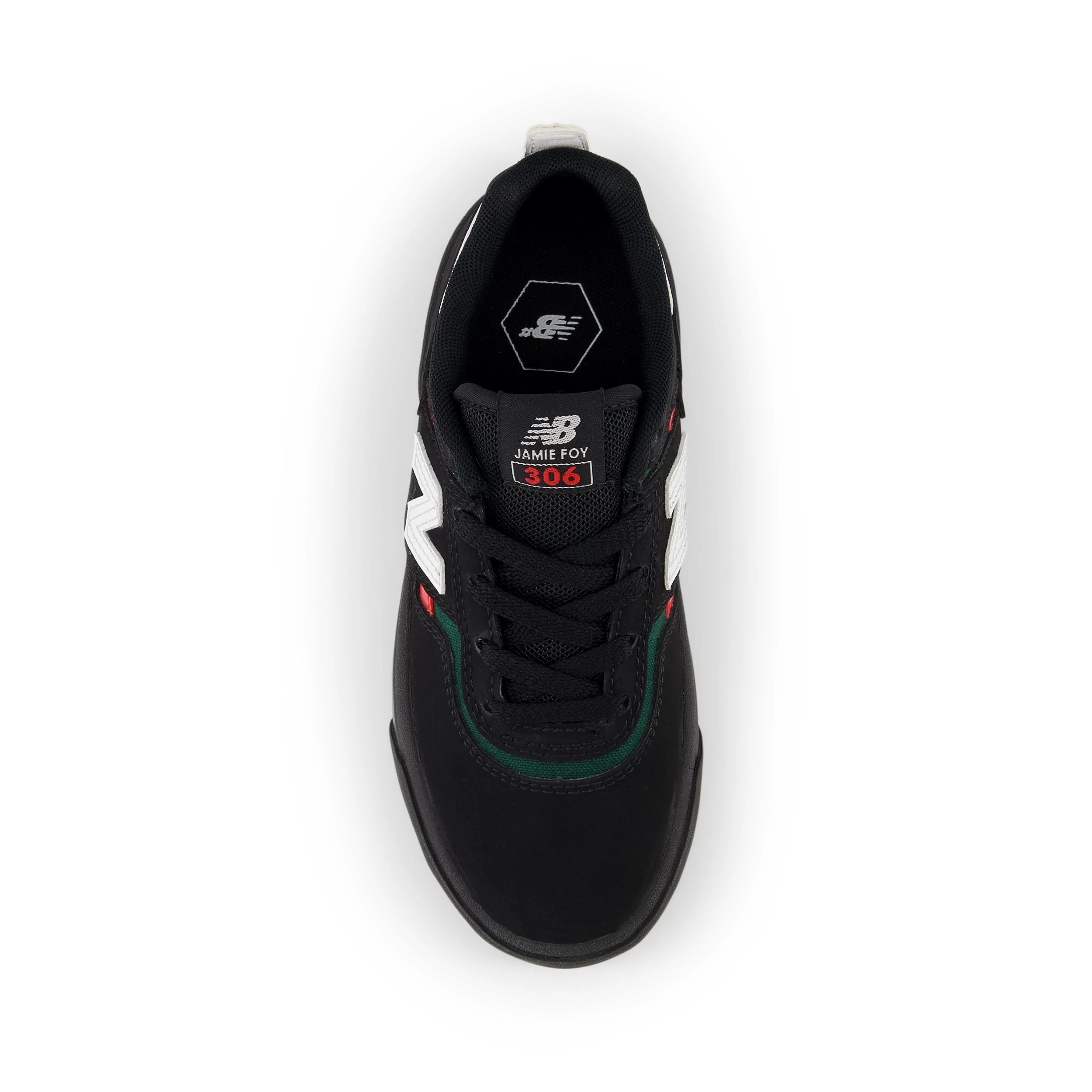 Black/Red Youth Jamie Foy NM306 NB Numeric Skate Shoe Top
