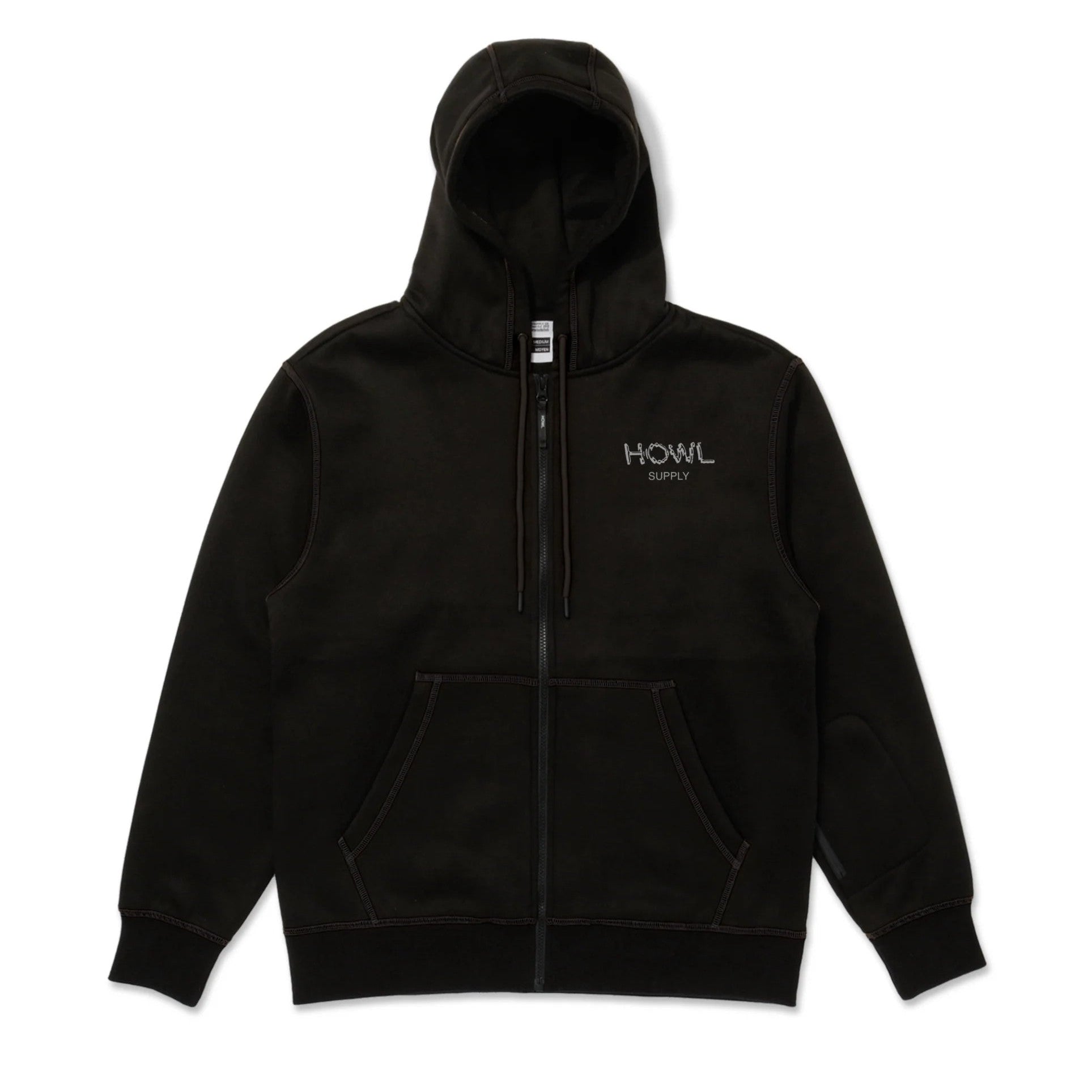 Black DWR Howl Zip Up Hoodie