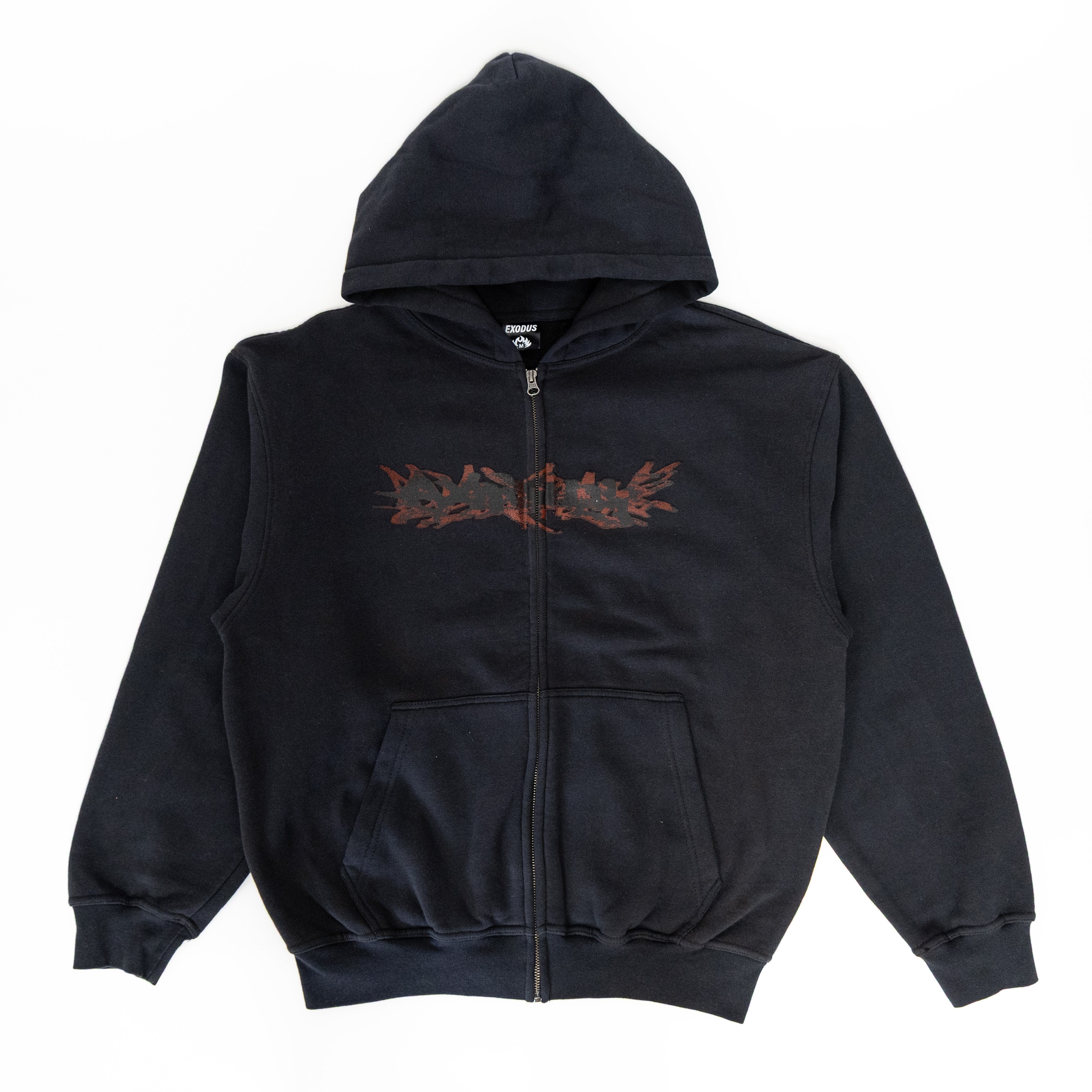 Exodus Graffiti Standard Zip Hoodie - Washed Black