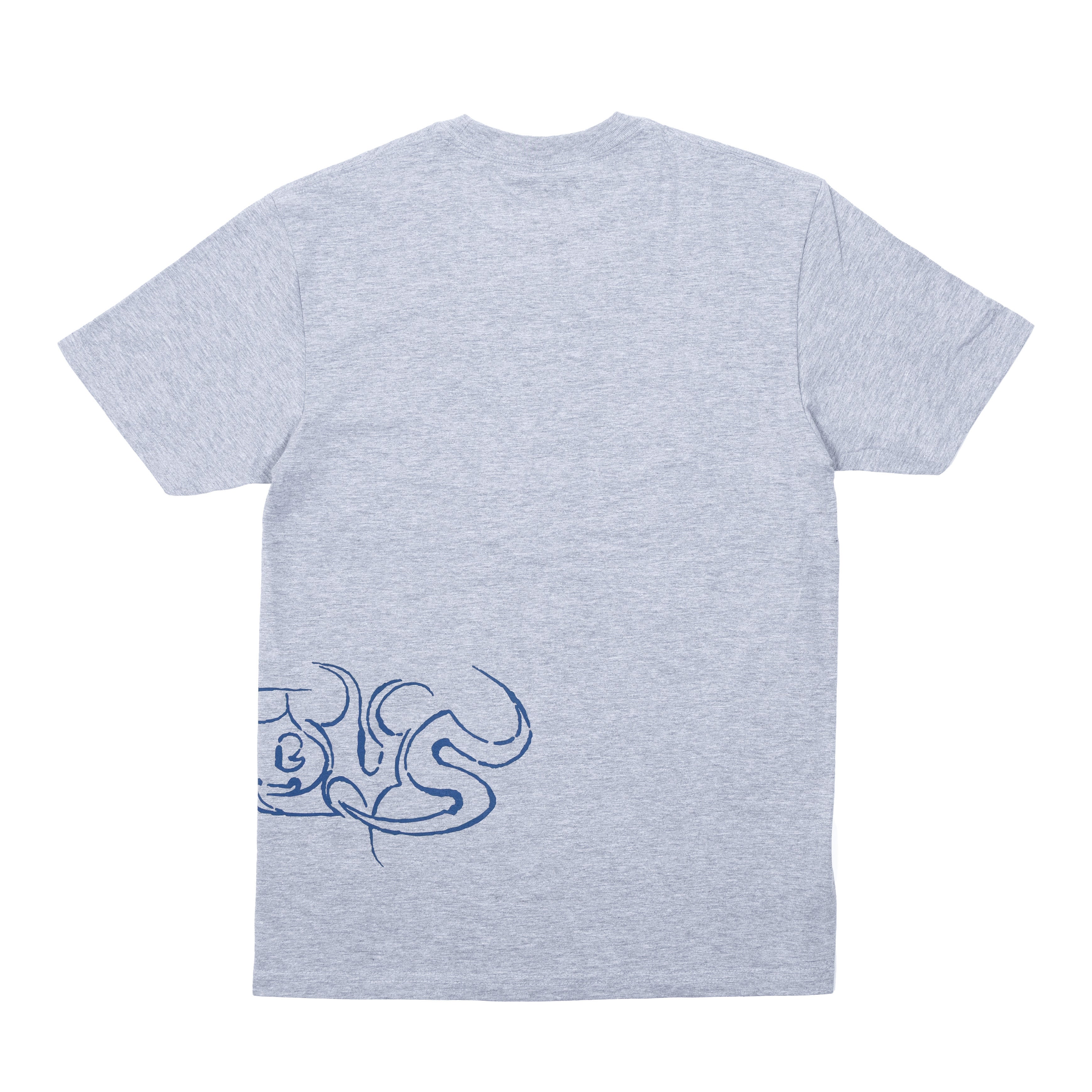 Grey Exodus Side Script Tee with Navy Print Back