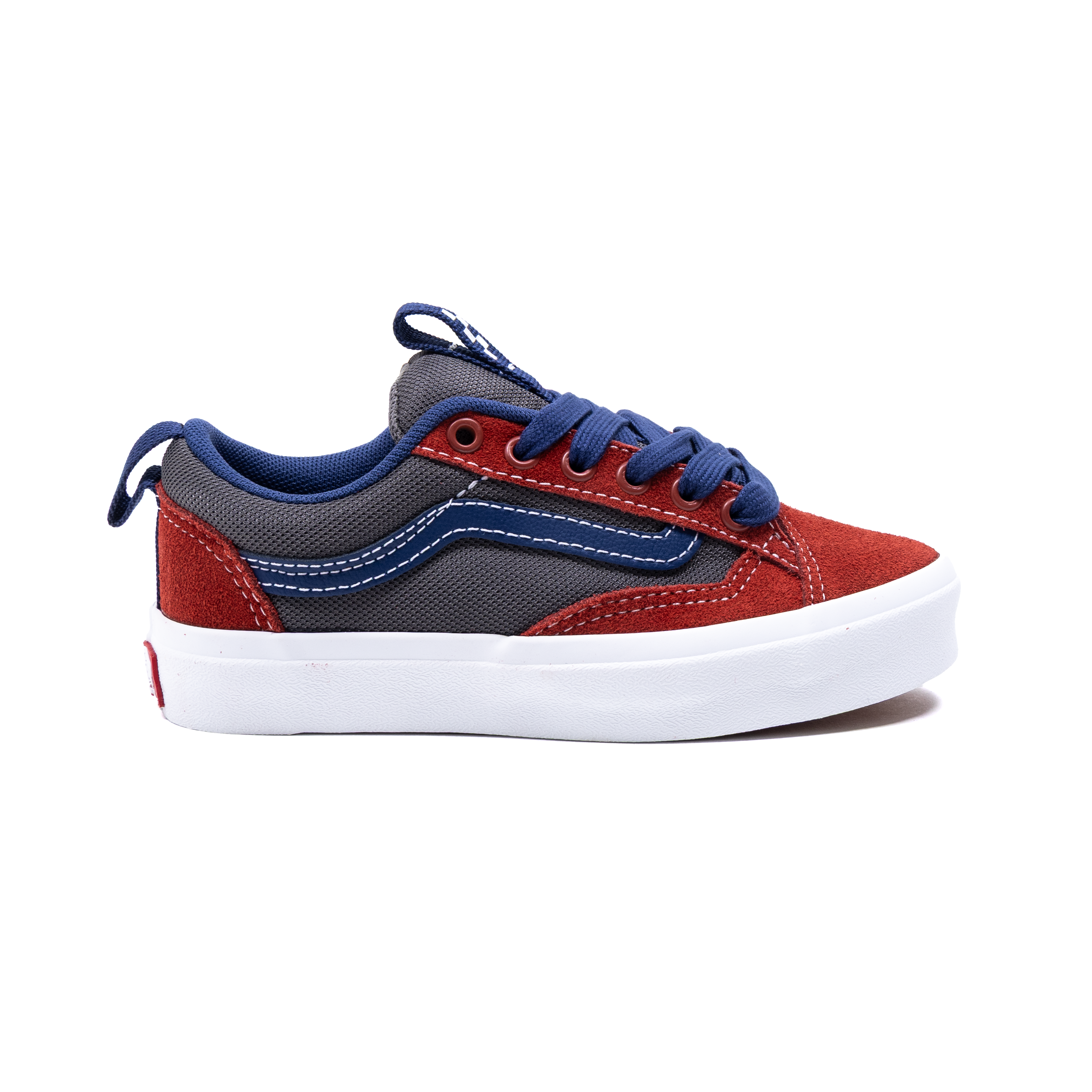 Vans Skate Kids Old Skool 36+ Skateboard Shoe - Pewter/Poppy Ember Red
