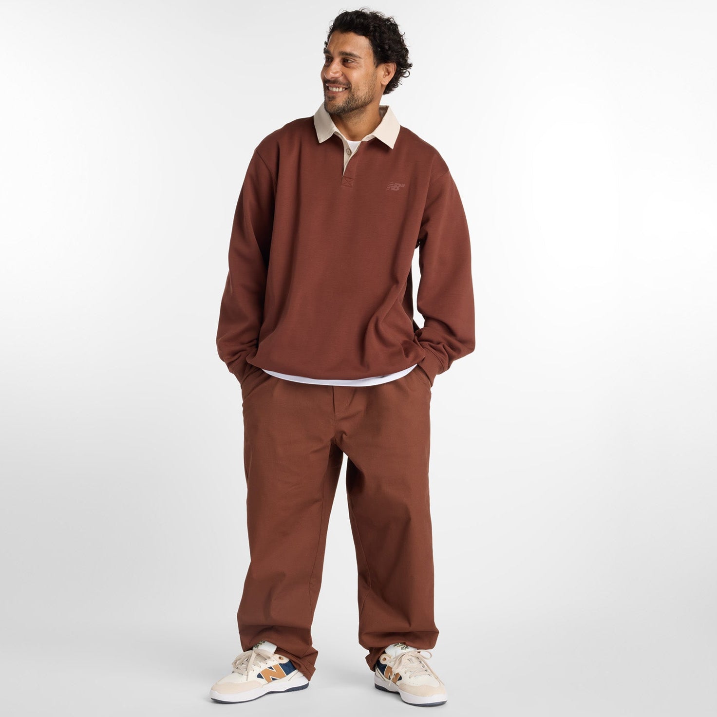 Brown Fleece NB Numeric Rugby Shirt