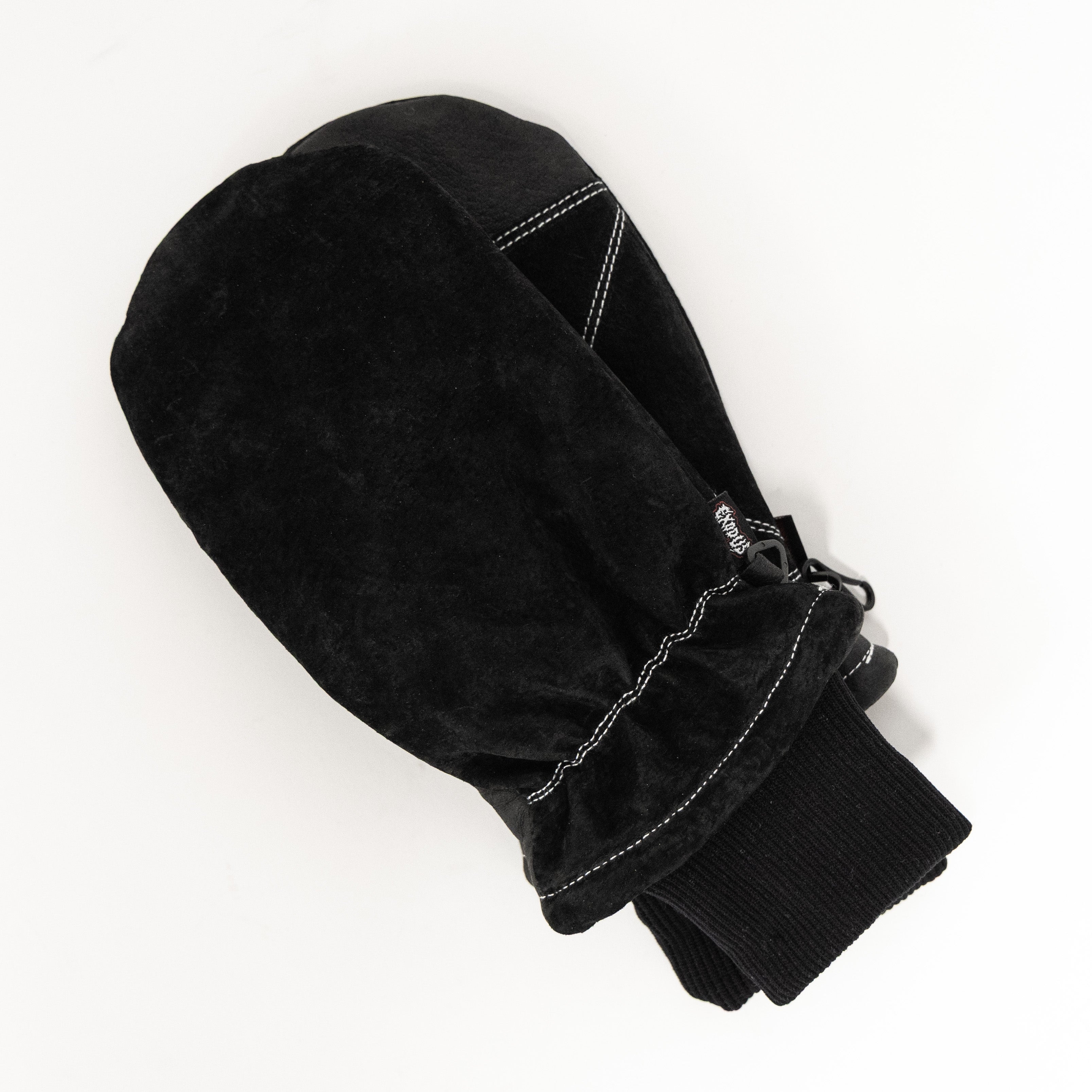 Exodus Rope Tow Mitt Snowboard Mittens - Black/With Contrast Stitch