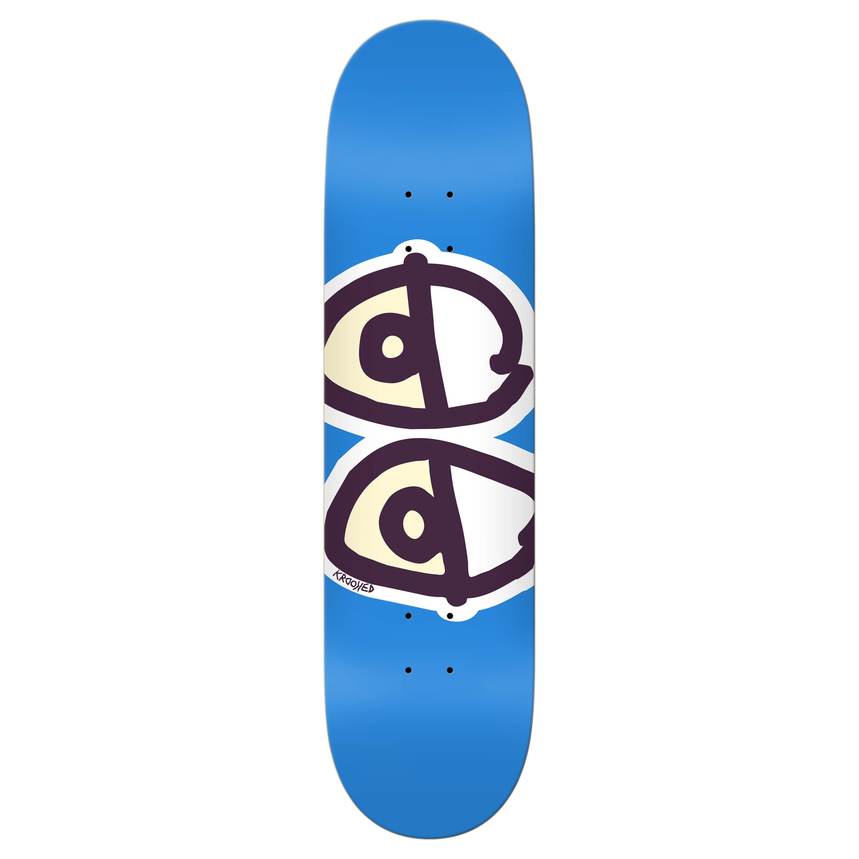 Blue Krooked Eyes Skateboard Deck