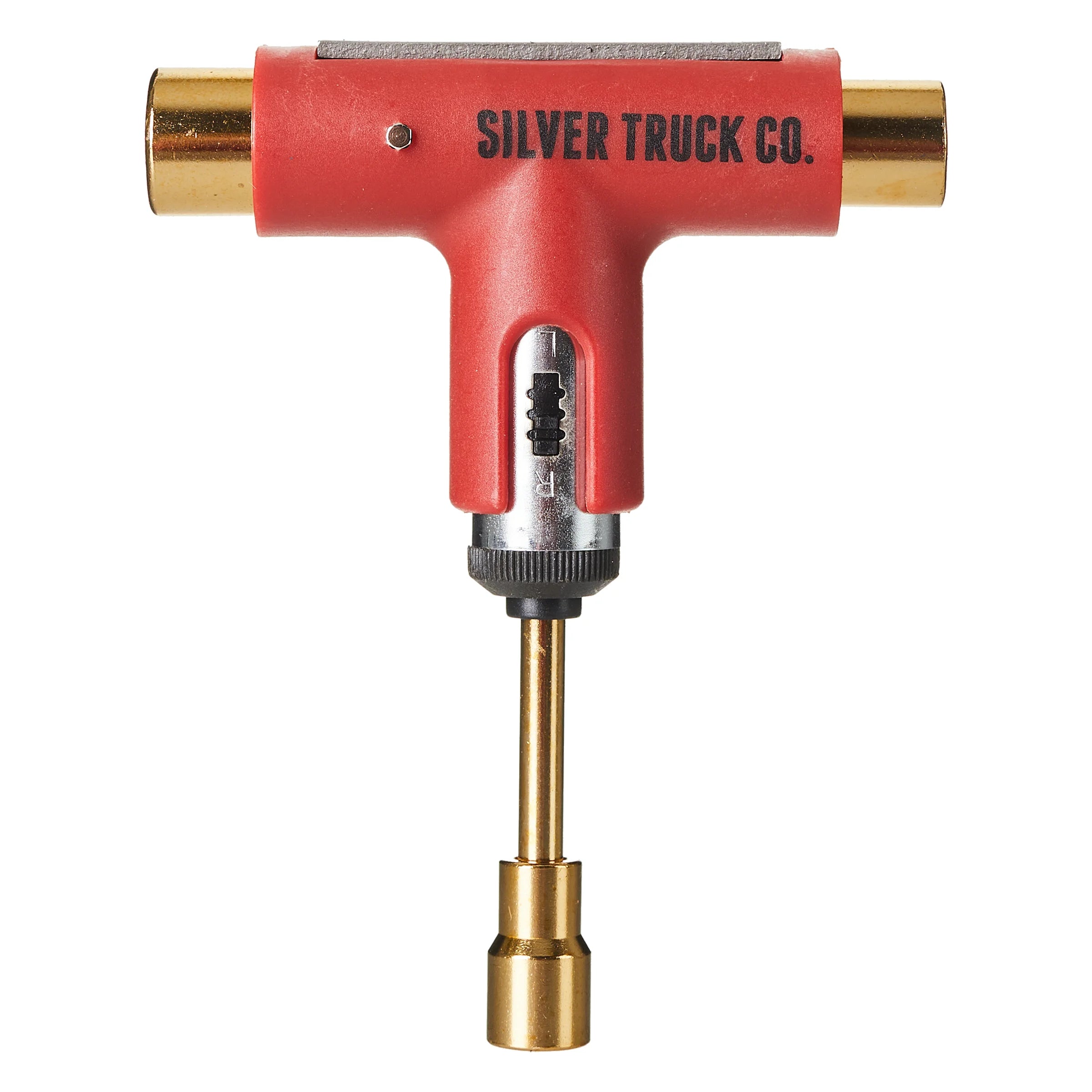 Silver Ratchet Skateboard Tool - Red/Gold