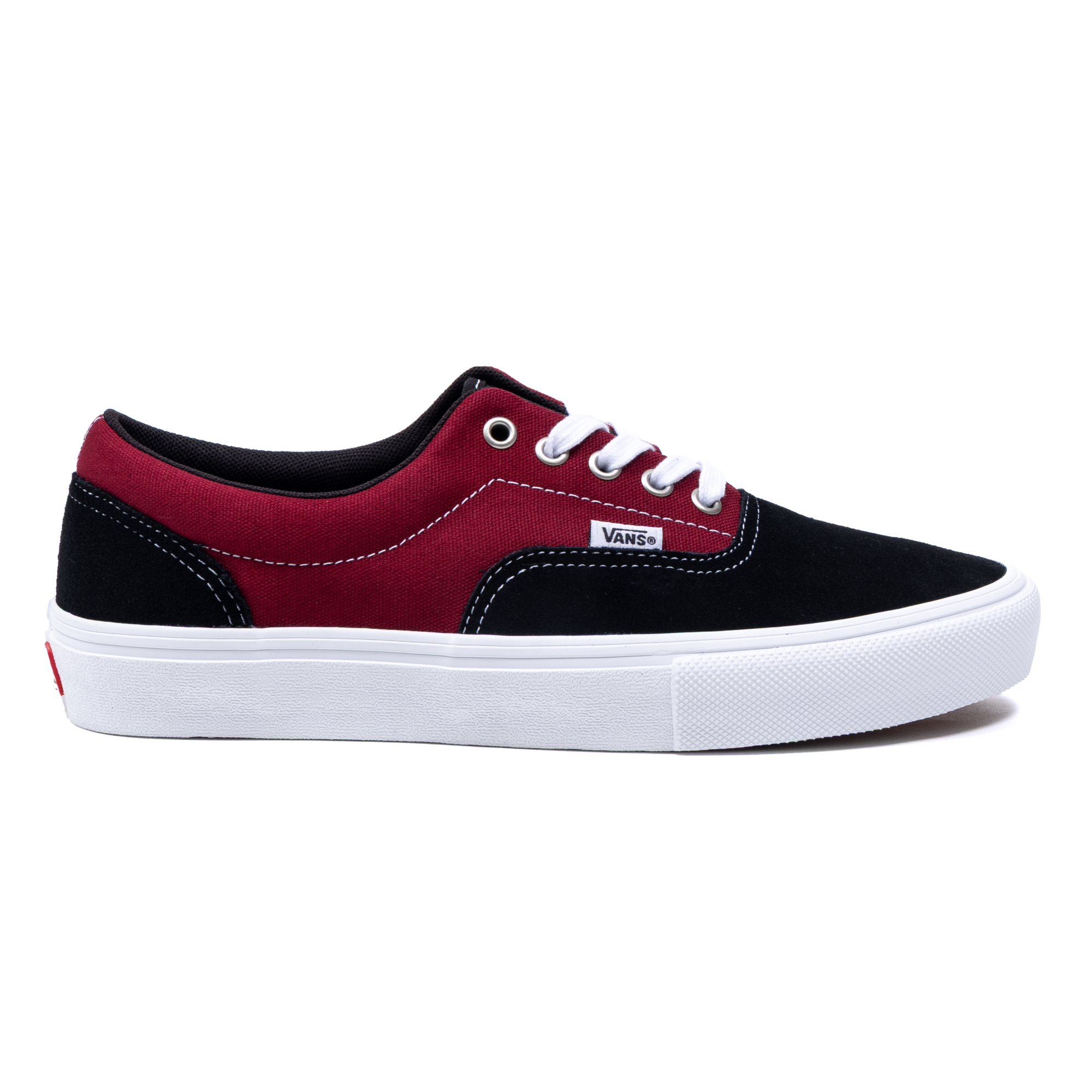 red and black Vans Era skate shoe