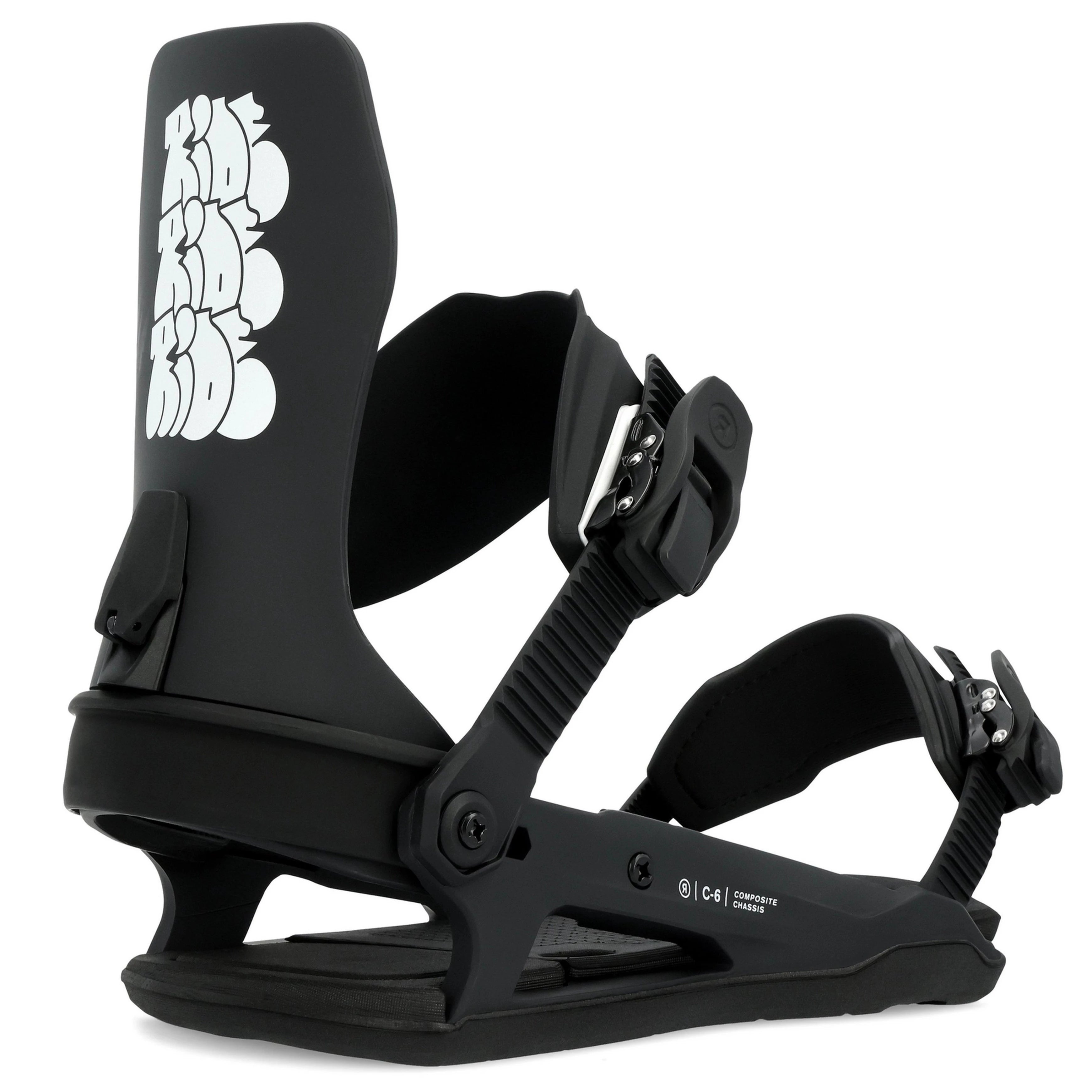 Black/White Tag C-6 Ride Snowboard Bindings