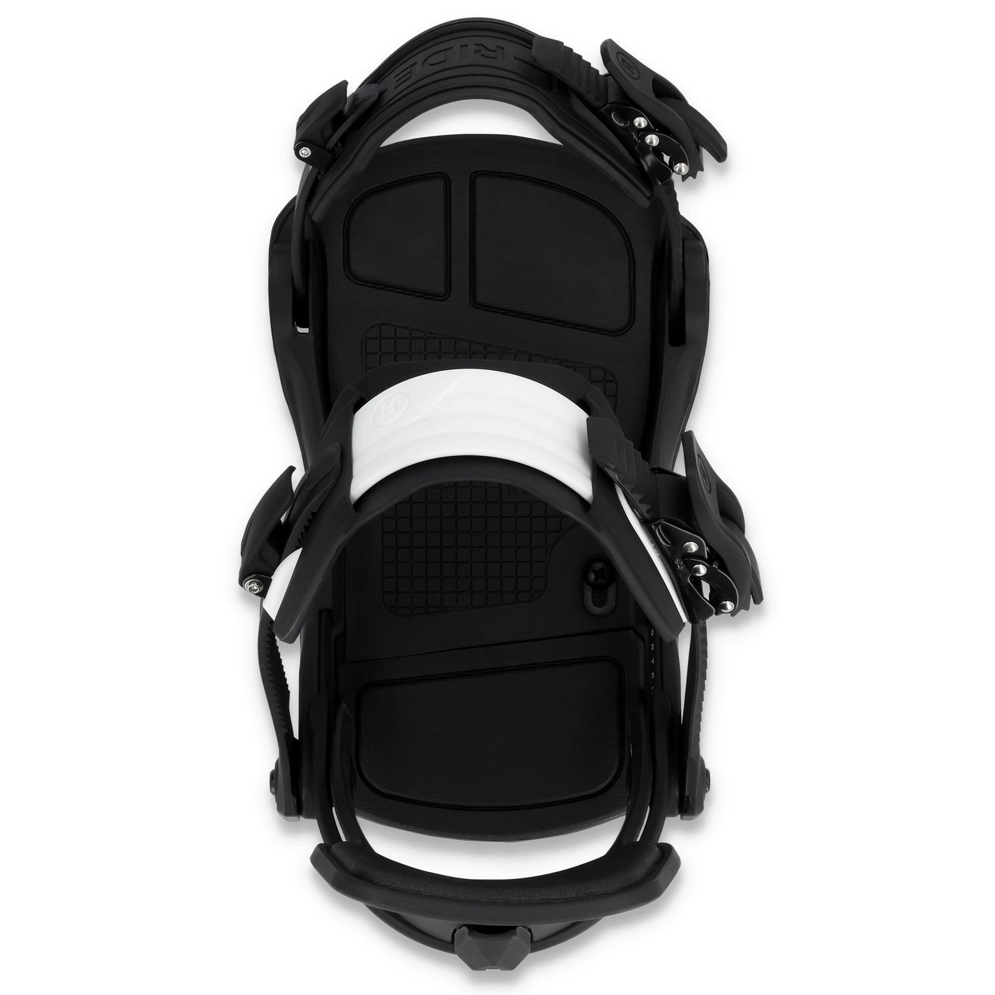 Black/White Tag C-6 Ride Snowboard Bindings Top