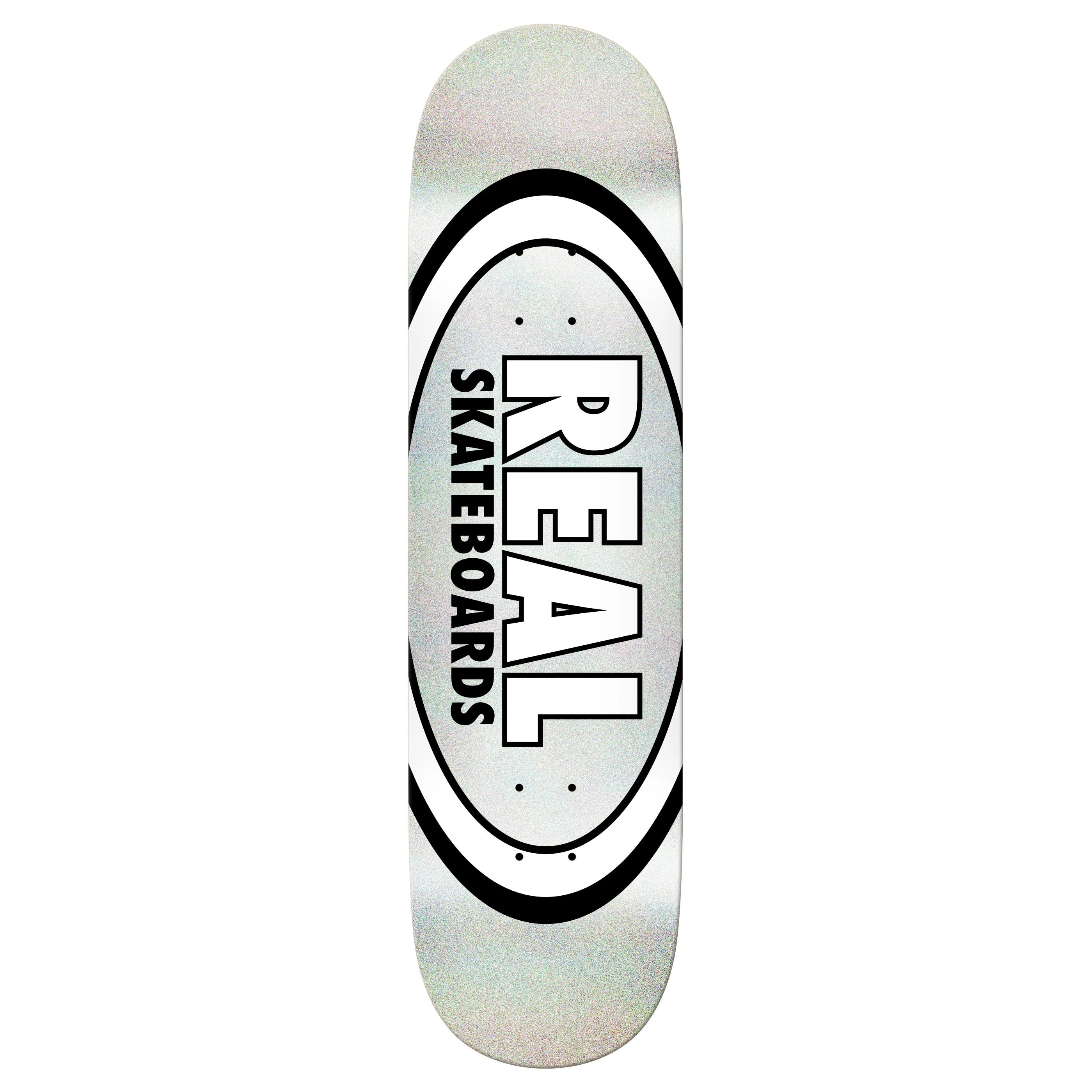 White Glitter Easy Rider Real Oval Deck