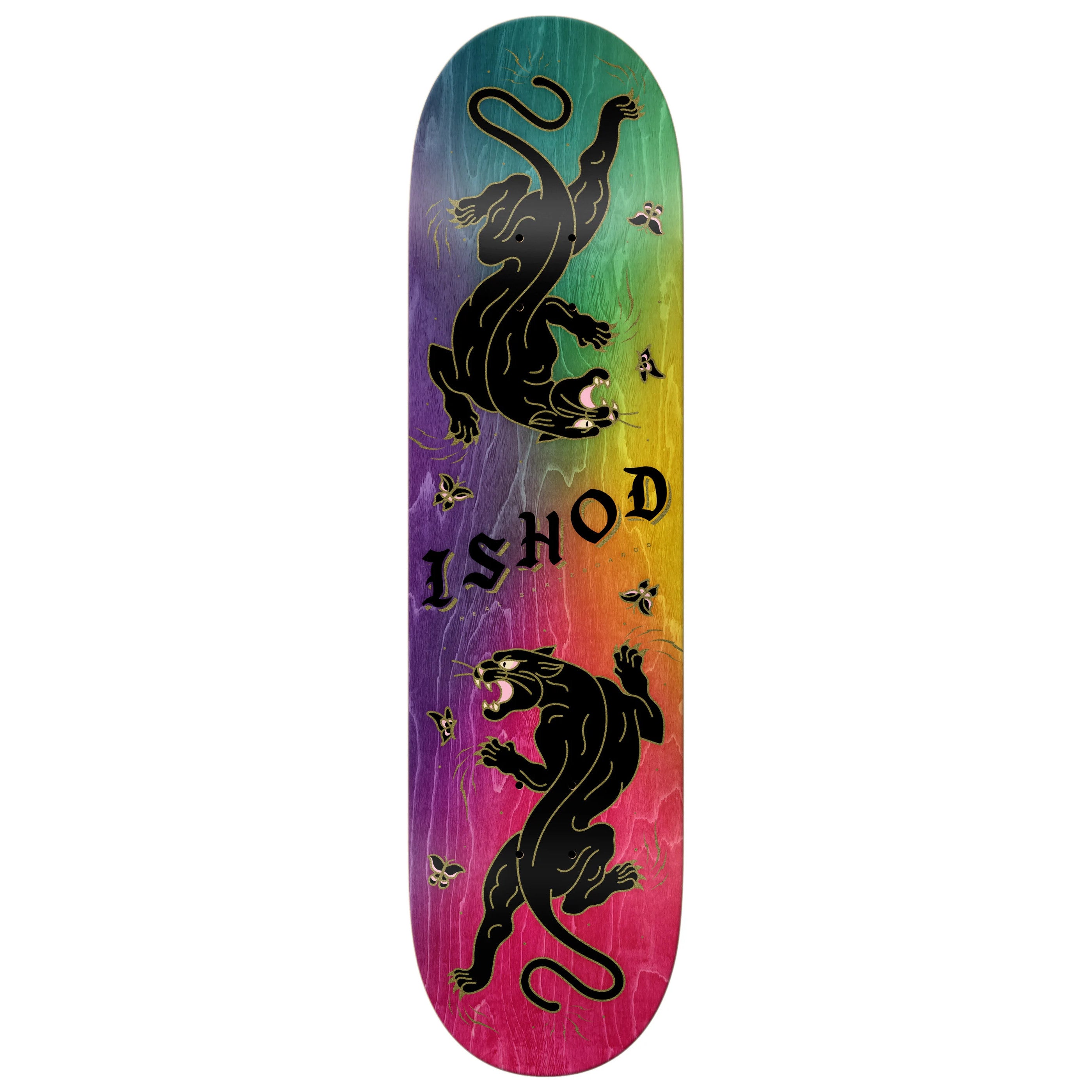 Real Ishod Cat Scratch Tie Dye Twin Tail Slick DBX Skateboard Deck