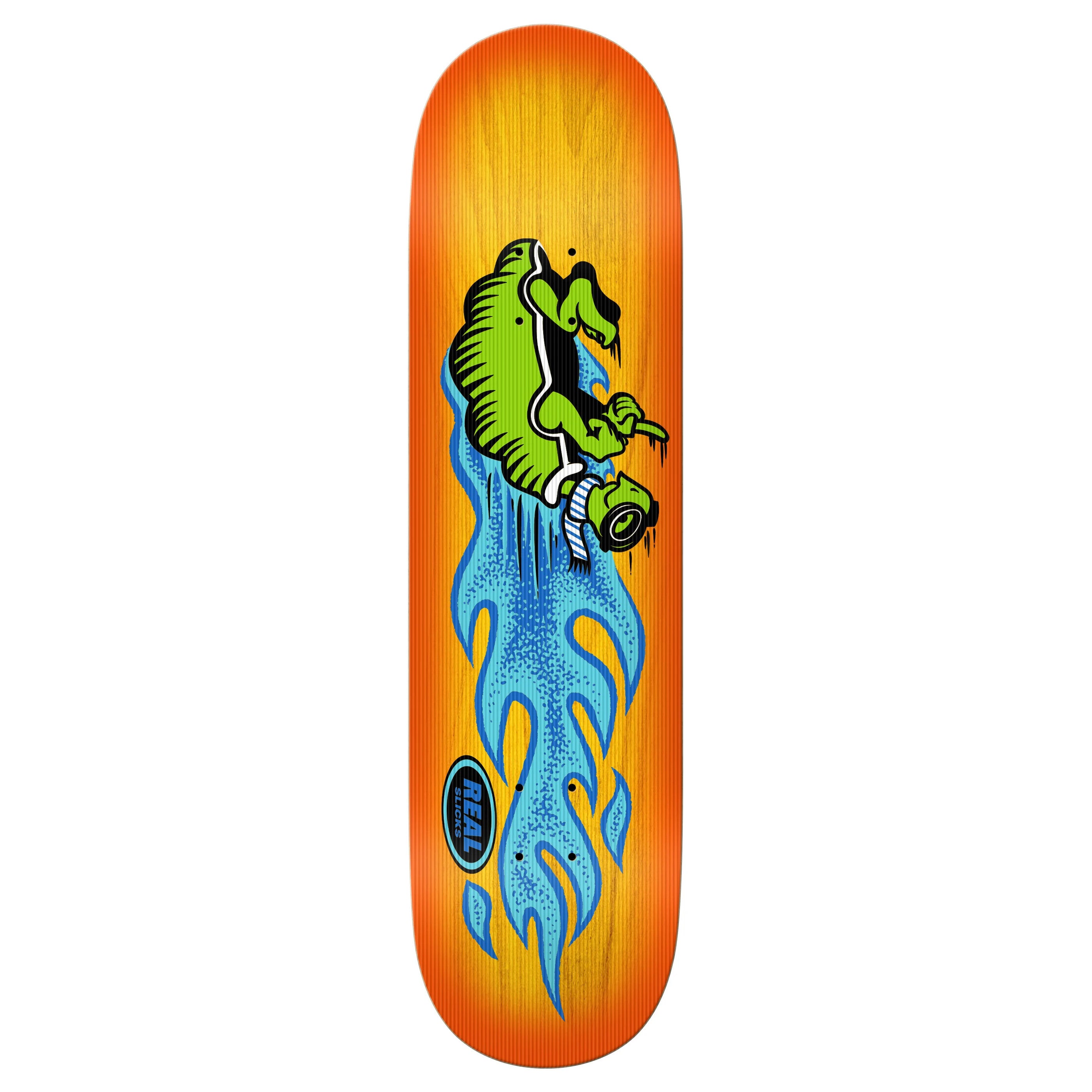 Real Team Slick Skateboard Deck - Orange