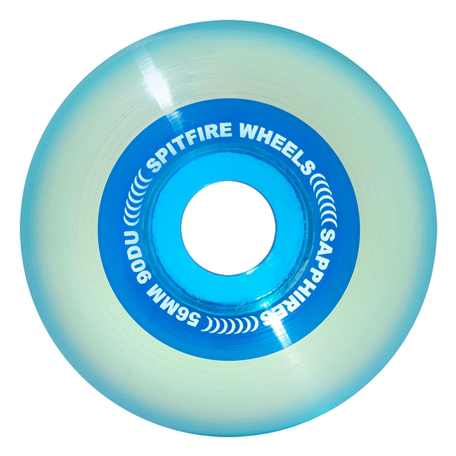 Spitfire 90D Sapphires Skateboard (Cruiser) Wheels - Clear/Blue