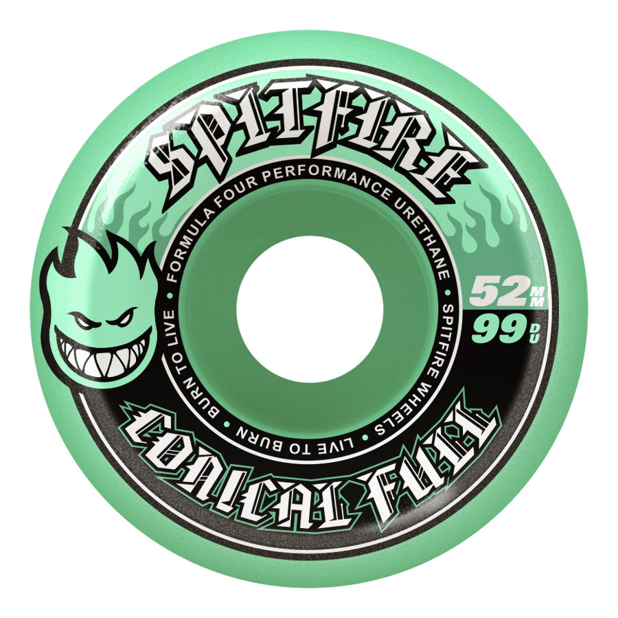 Spitfire Formula Four 99D Conical Full Skateboard Wheels - Teal