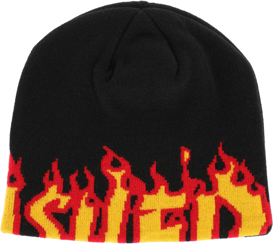 Thrasher Flame Skully Beanie - Black