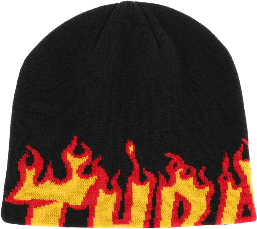 Thrasher Flame Skully Beanie - Black