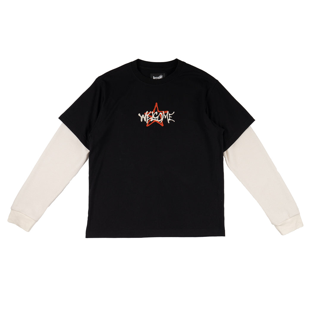 Layered Starman Long Sleeve Welcome Knit Shirt