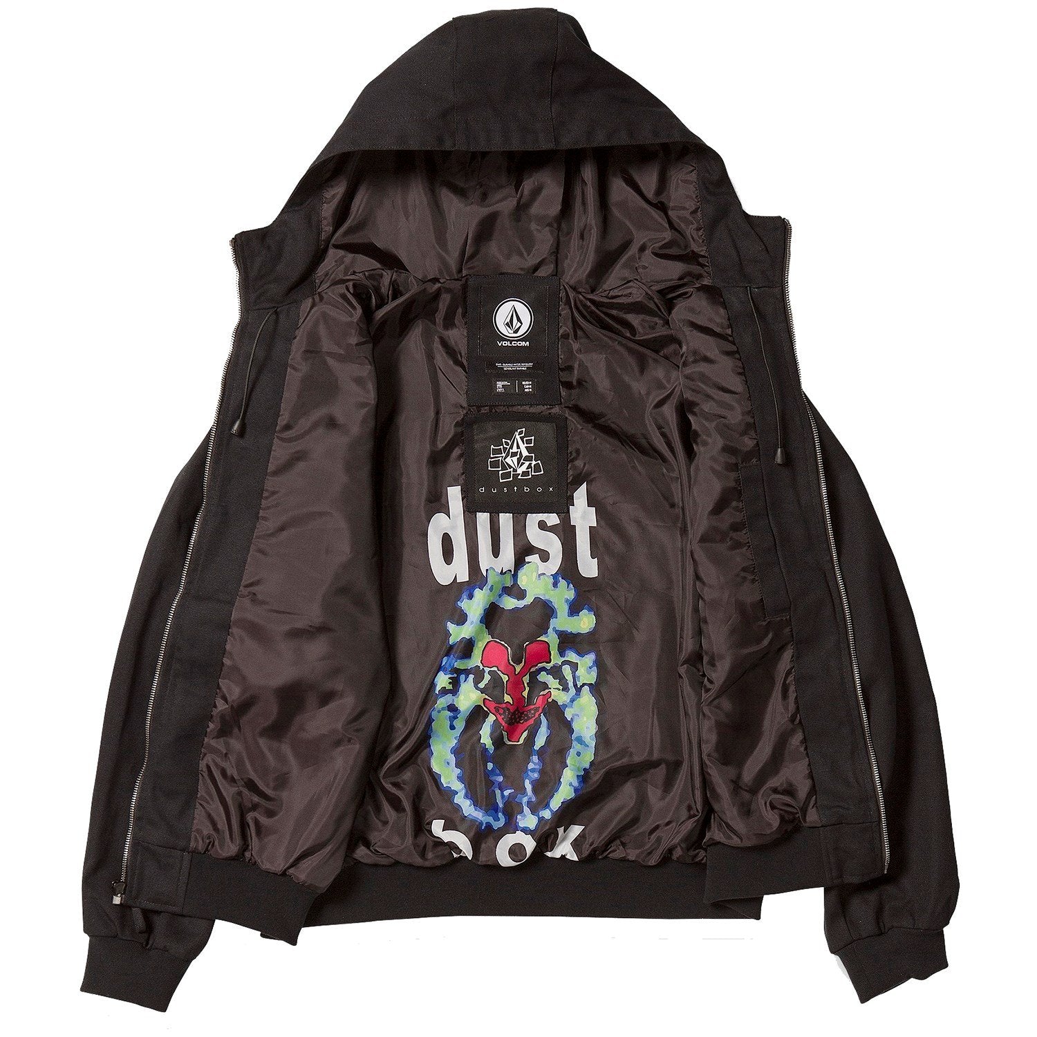 Black Dustbox Volcom Snowboard Jacket Inside
