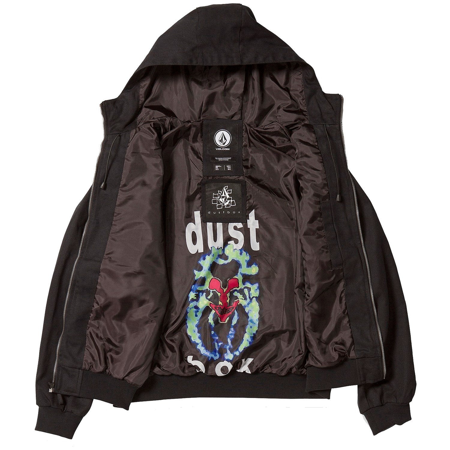 Black Dustbox Volcom Snowboard Jacket Inside