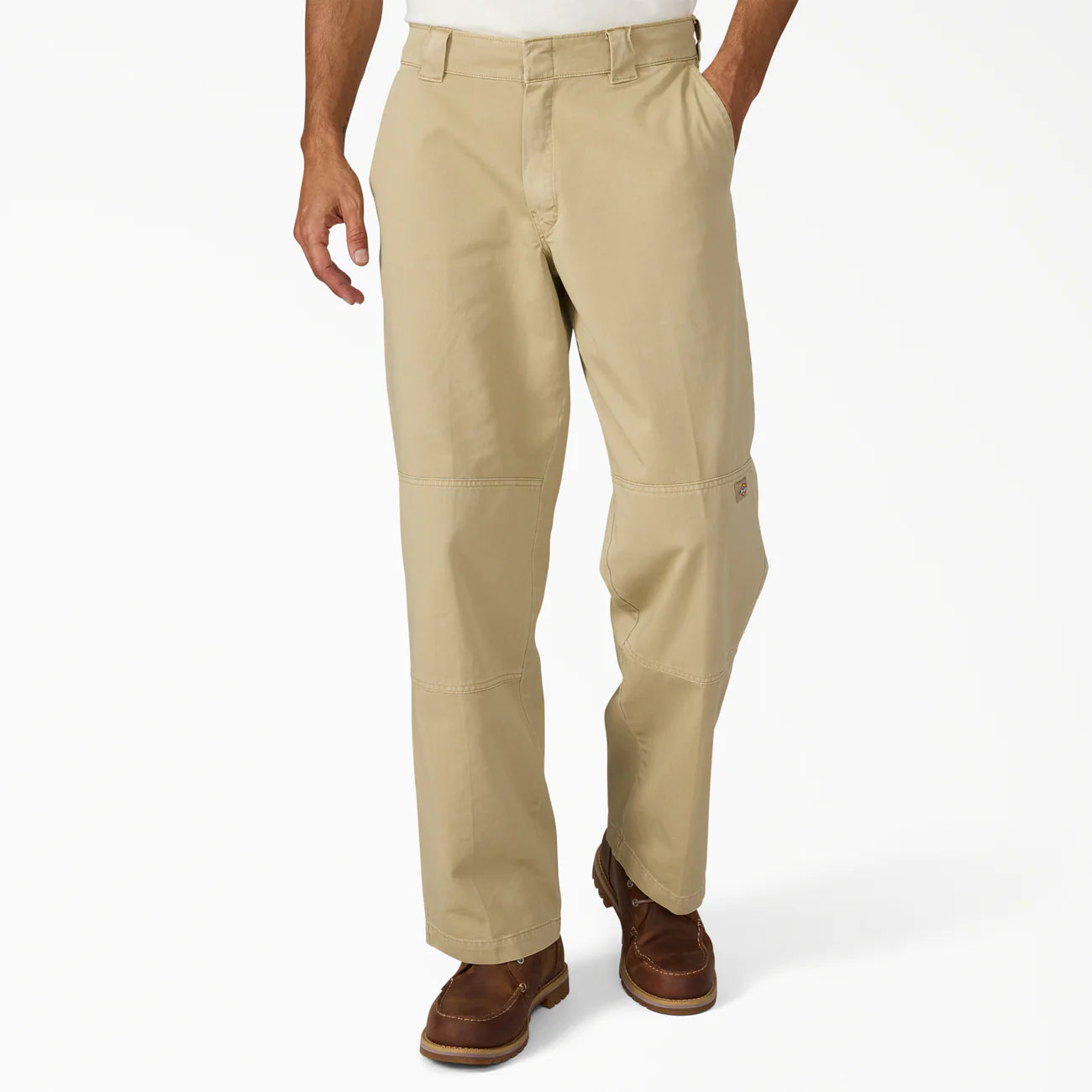 Dickies Worn In Loose Fit Double Knee Work Pants - Khaki