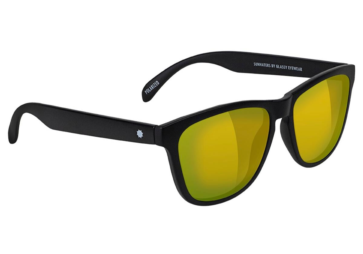 Plastic Gold mirror matte black sunglasses Glassy Eyewear Sunglasses Deric Matte Black/Gold Mirror | eBay main image 3