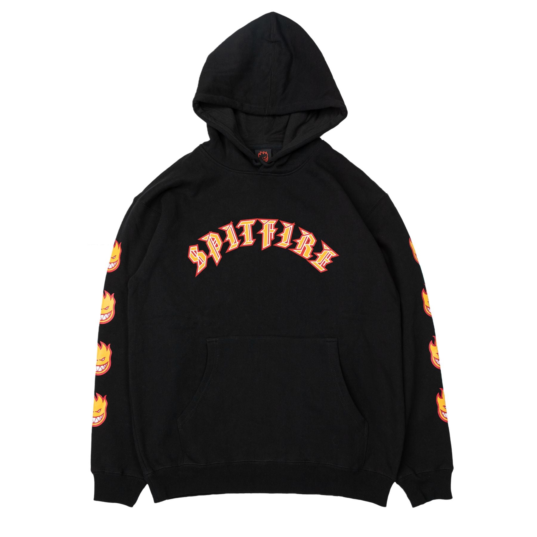 Black Old English Bighead Fill Spitfire Wheels Hoodie