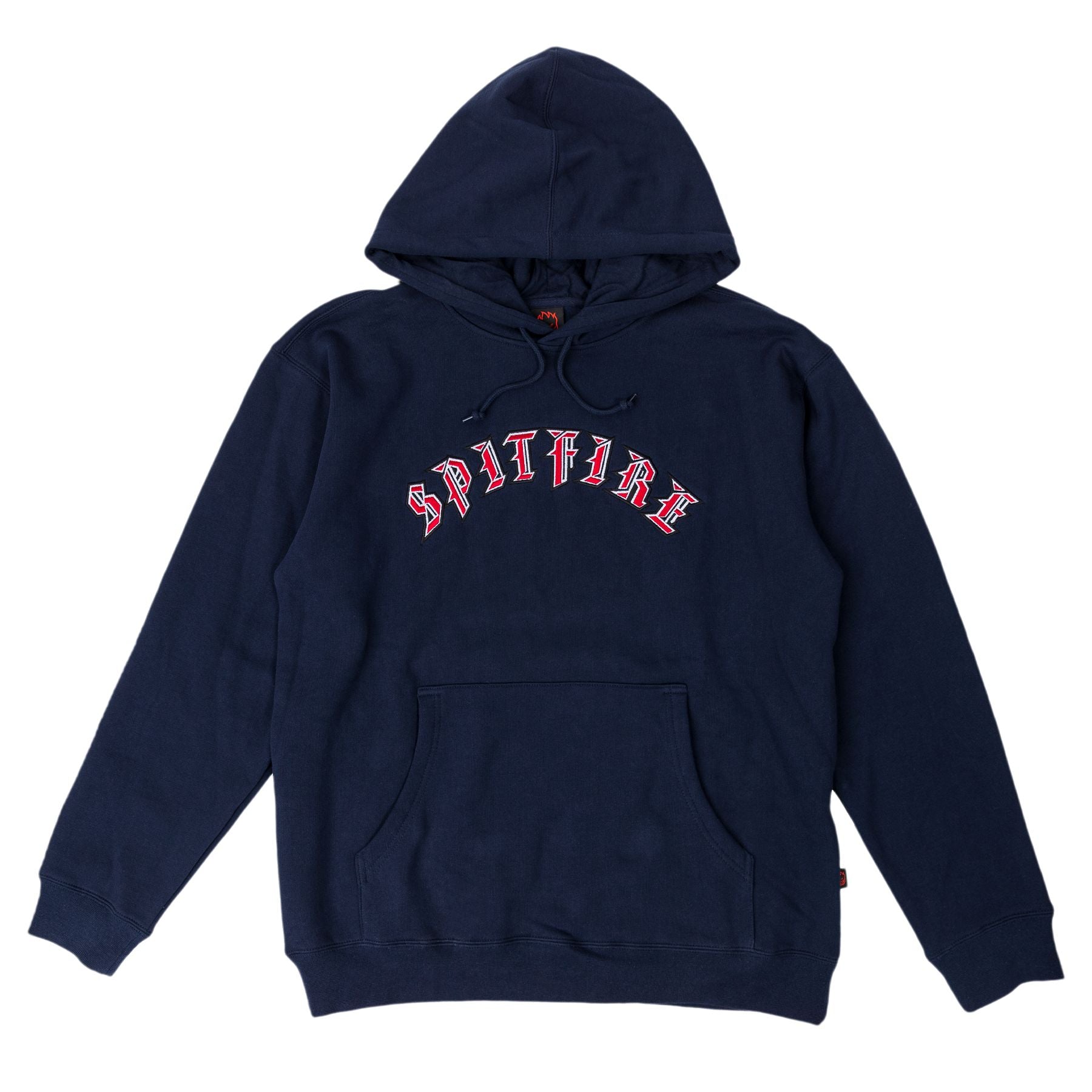 Spitfire Old English Embroidered Pullover Hoodie Navy Red