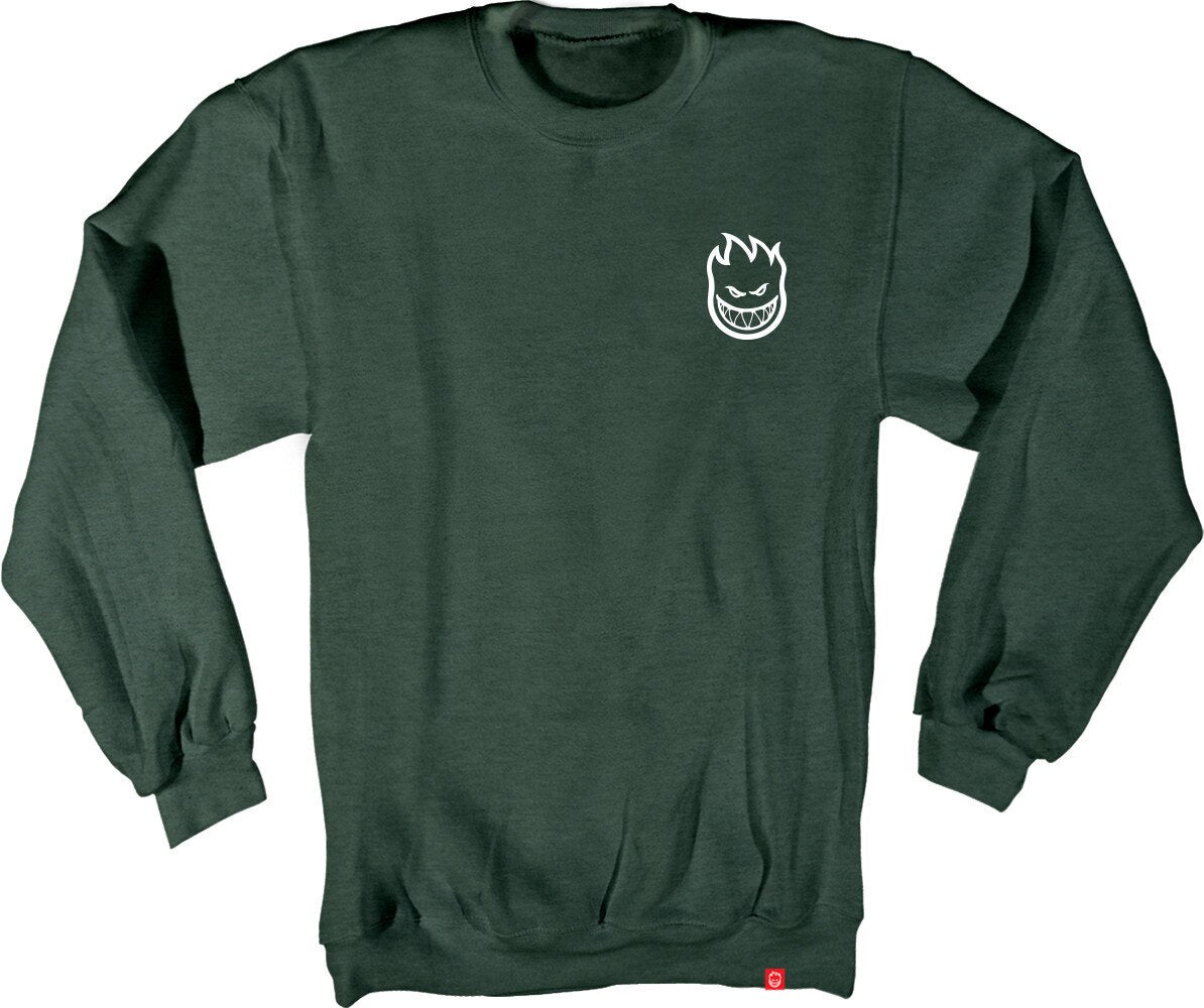 Spitfire Lil Bighead Embroidered Crew - Moss Heather