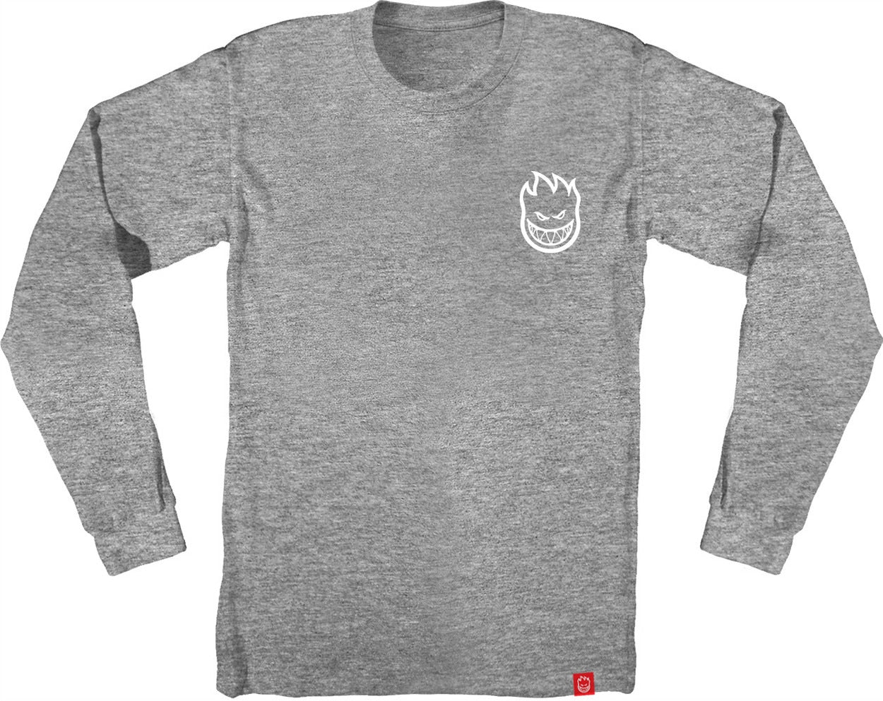 Spitfire Steady Rockn' Long Sleeve Tee - Heather Grey/White