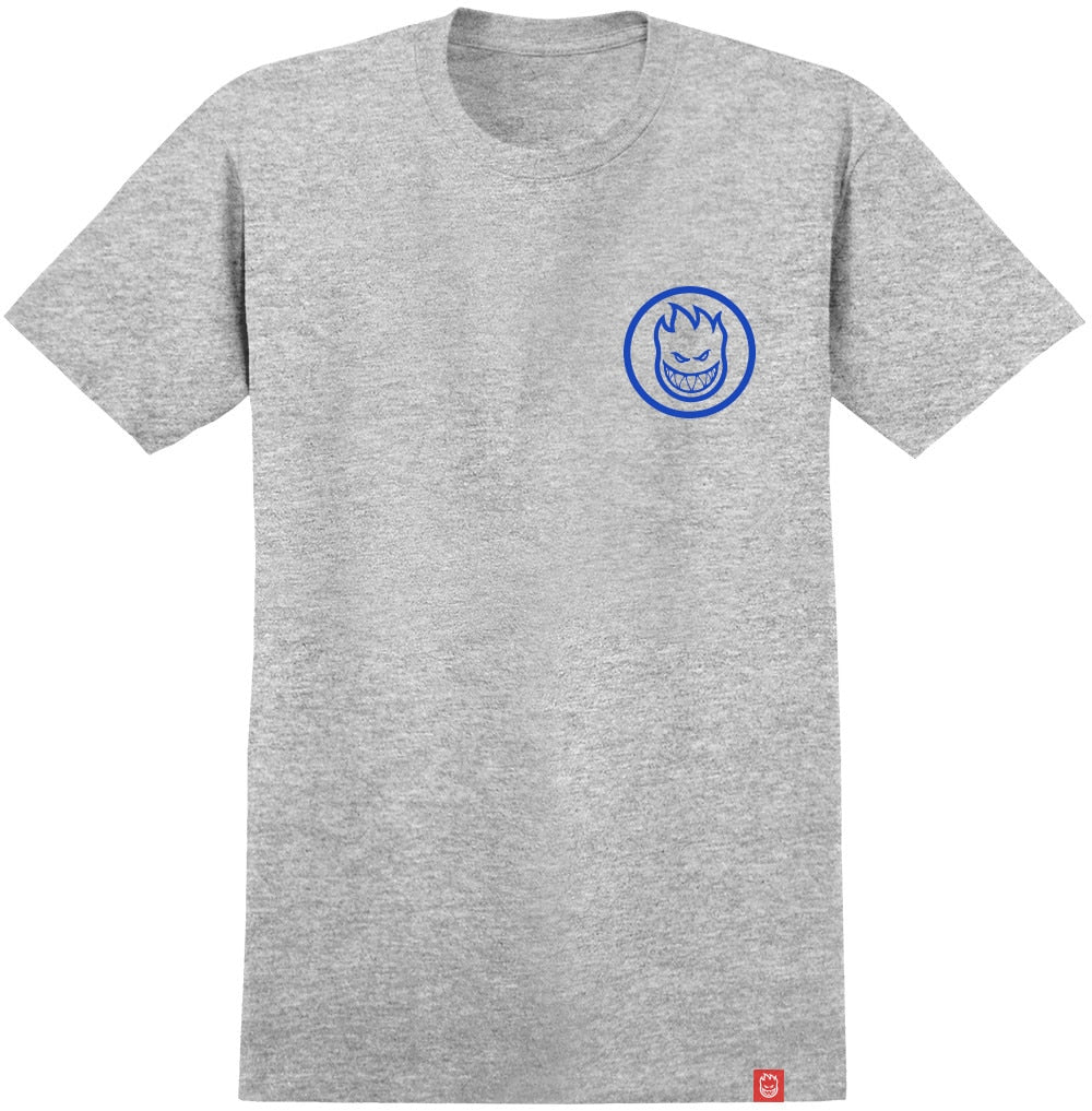 Spitfire Classic Swirl Tee - Heather Grey/Blue