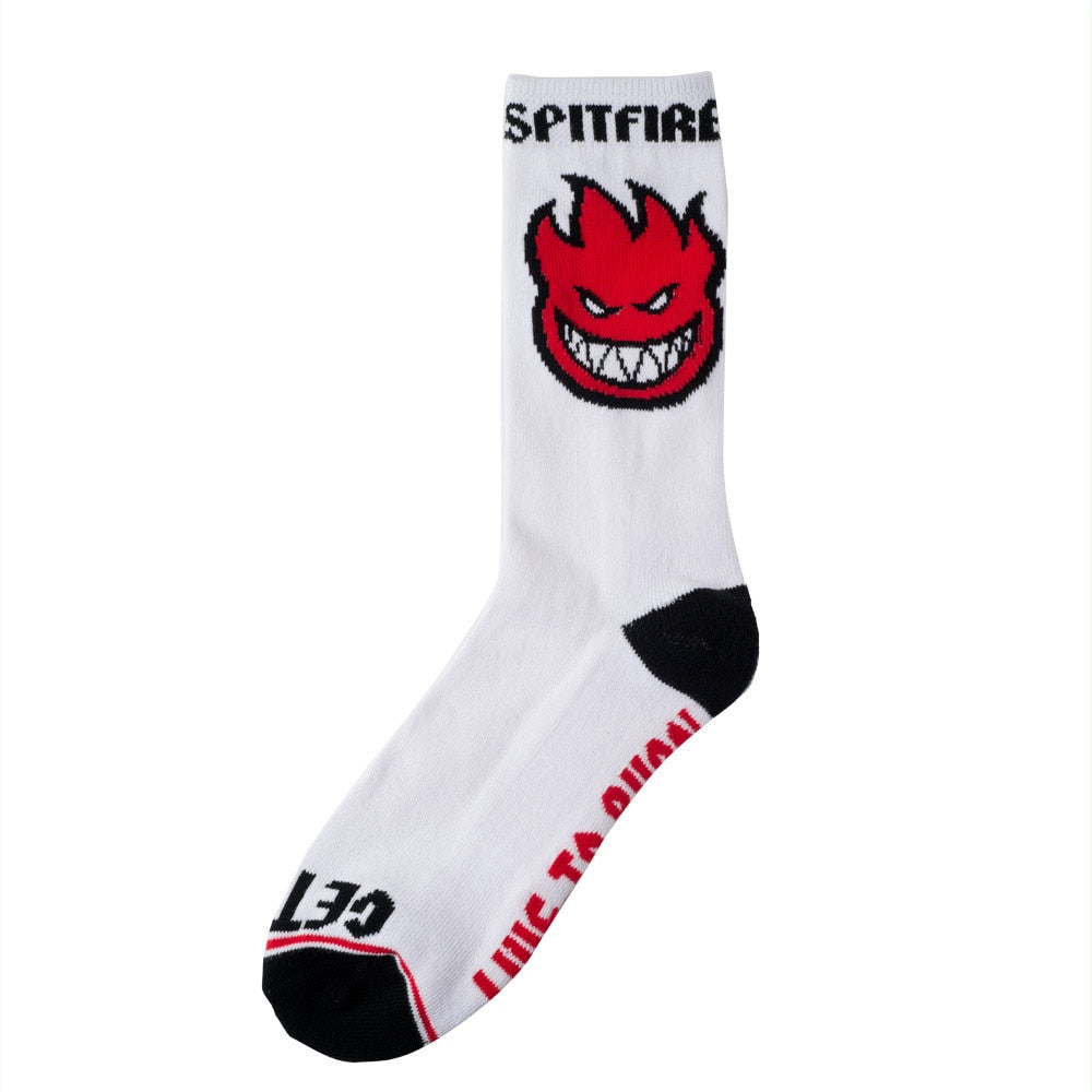 Spitfire Bighead Fill Crew Socks - White/Red/Black