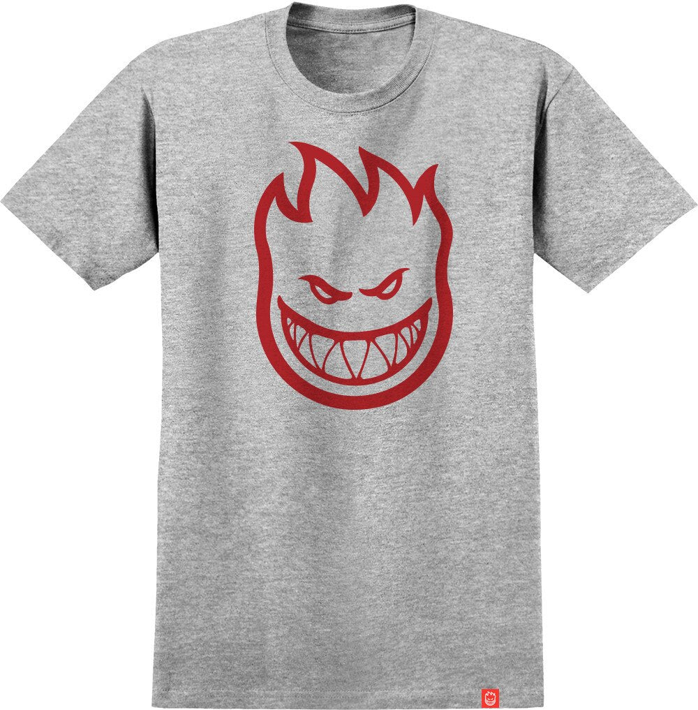 Spitfire Youth Bighead Tee - Heather Grey/Red