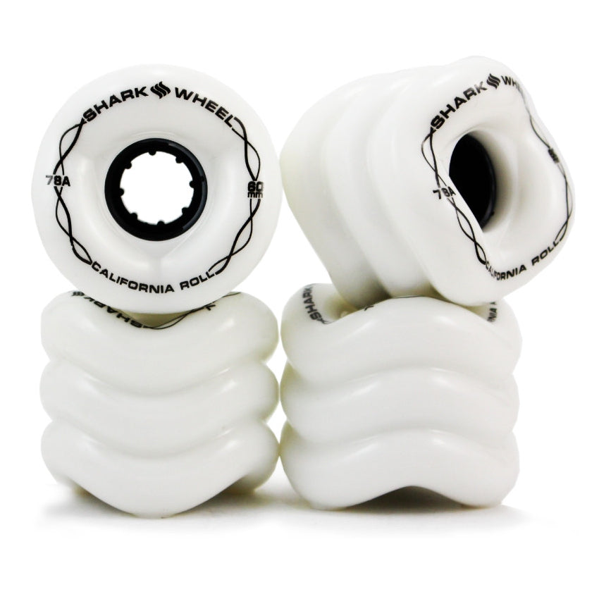 White 78a California Roll 60mm Shark Wheel Longboard Wheels