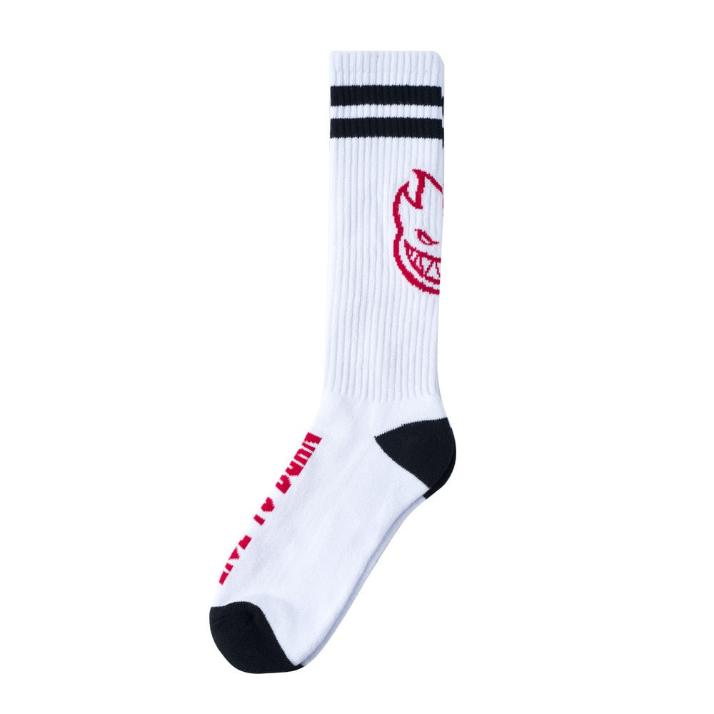 Spitfire Heads Up Crew Socks - White/Black/Red