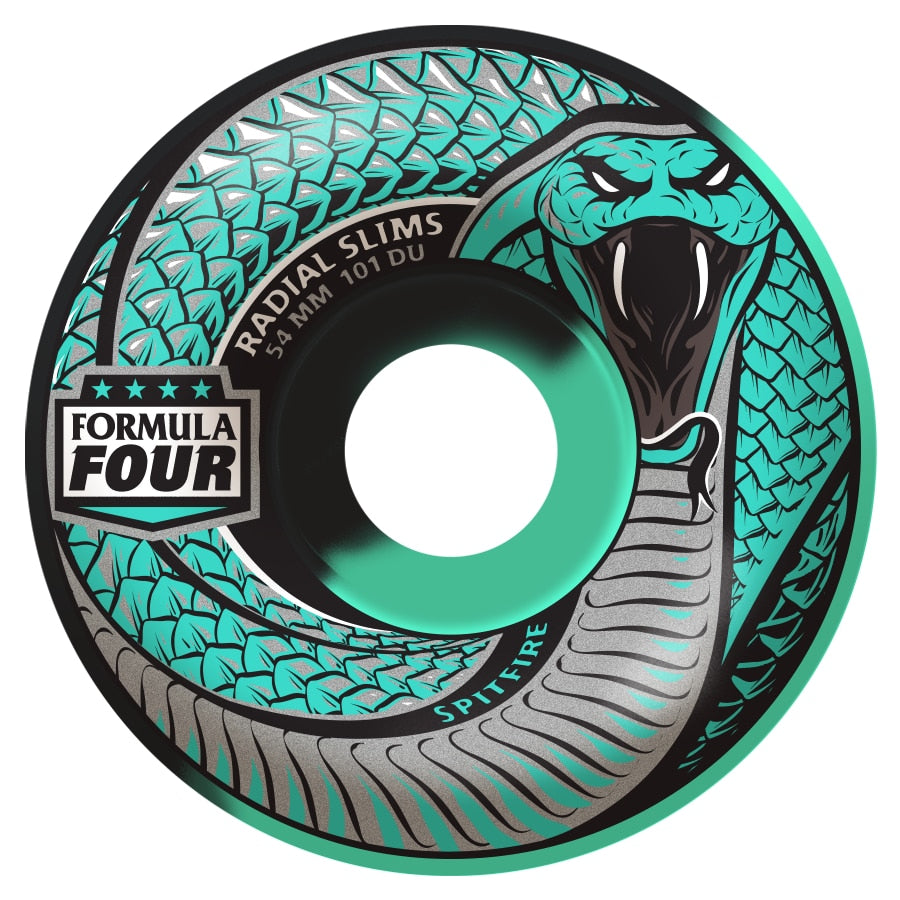 Spitfire Formula Four Snake Bite Swirl  101D Radial Slim Skateboard Wheels