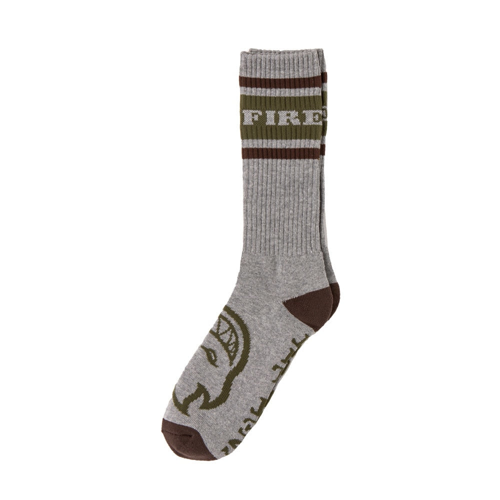 Spitfire OG Classic Crew Socks - Heather Grey/Brown/Army Green