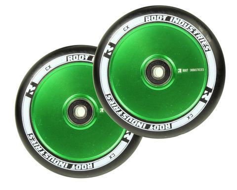 Root Industries Air Scooter Wheels - Black/Green (Set of 2)