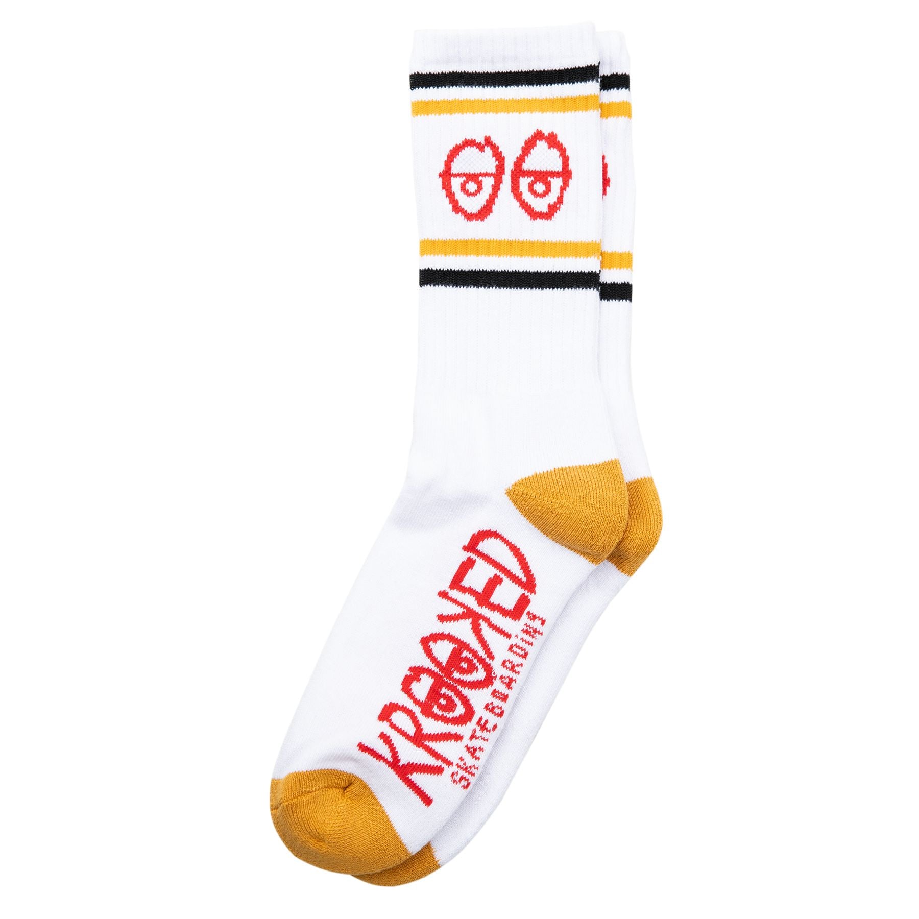 White Eyes Krooked Skateboard Socks